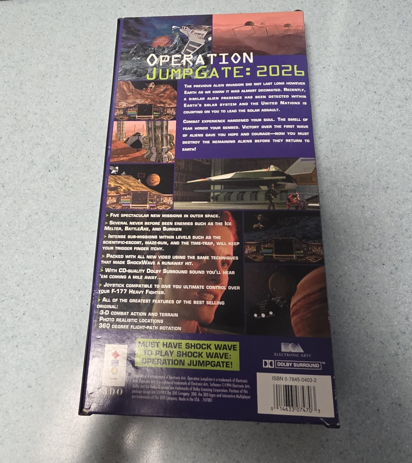 ShockWave: Operation JumpGate (3DO, 1994) Box And Manuel Only