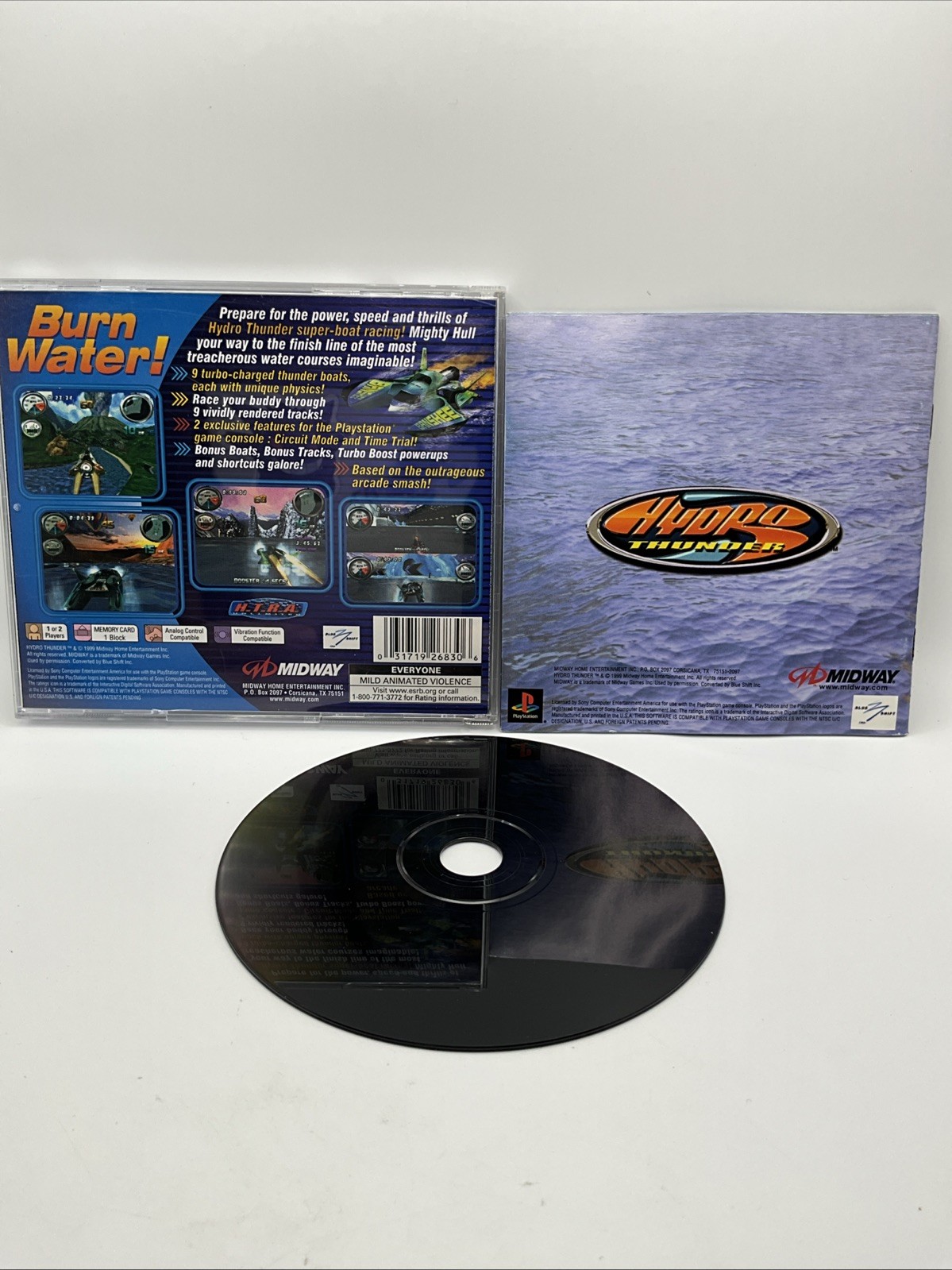 Hydro Thunder (PS1 Sony PlayStation 1, 2000) CIB W/ Reg Card