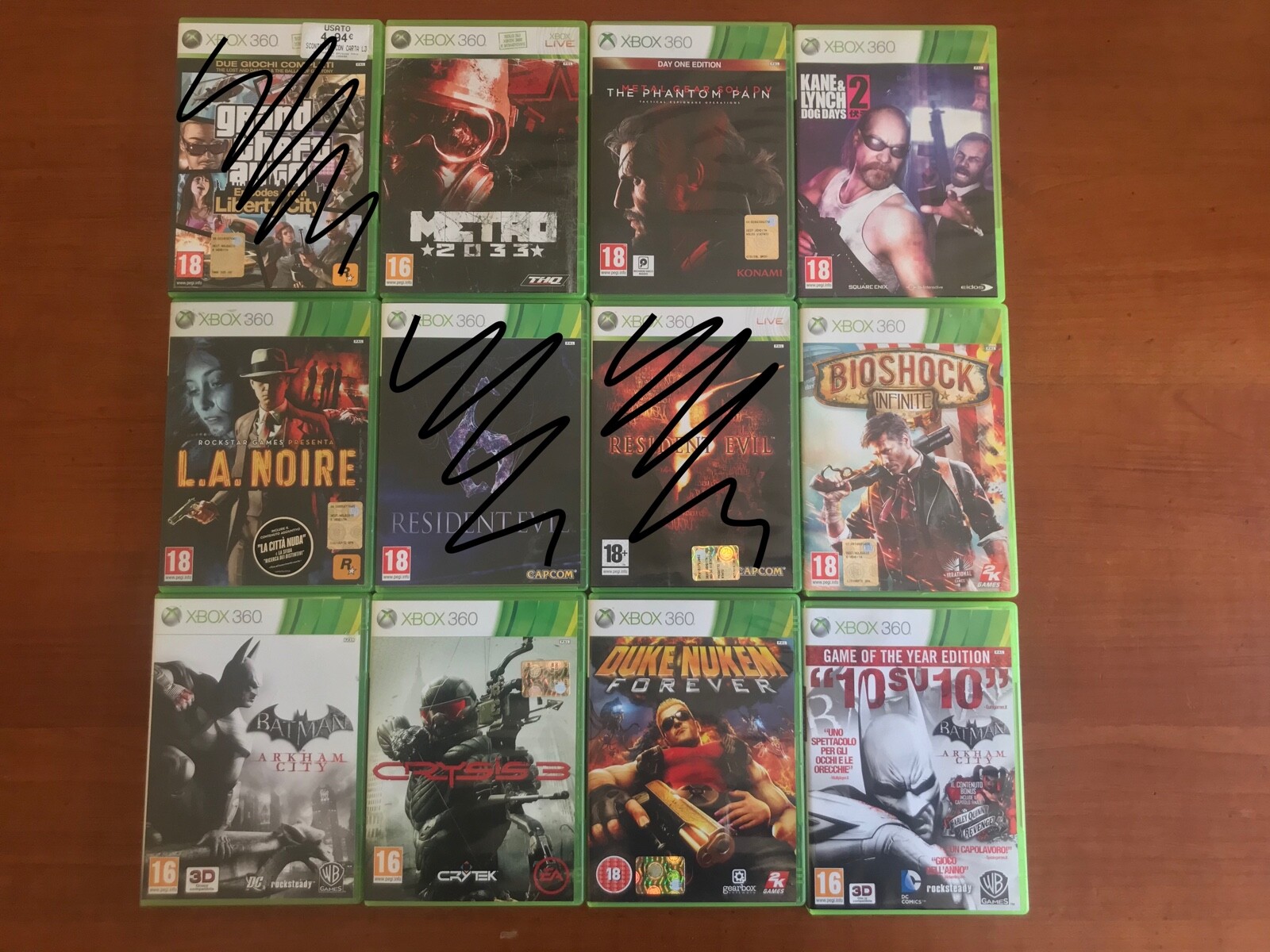 Lotto Videogiochi Microsoft Xbox 360 Metal Gear Solid Metro BatMan Crysis Duke