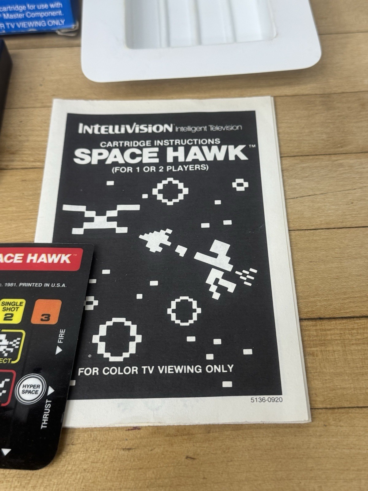 Space Hawk Mattel Intellivision CIB Complete in Box w Overlays Used Video Game
