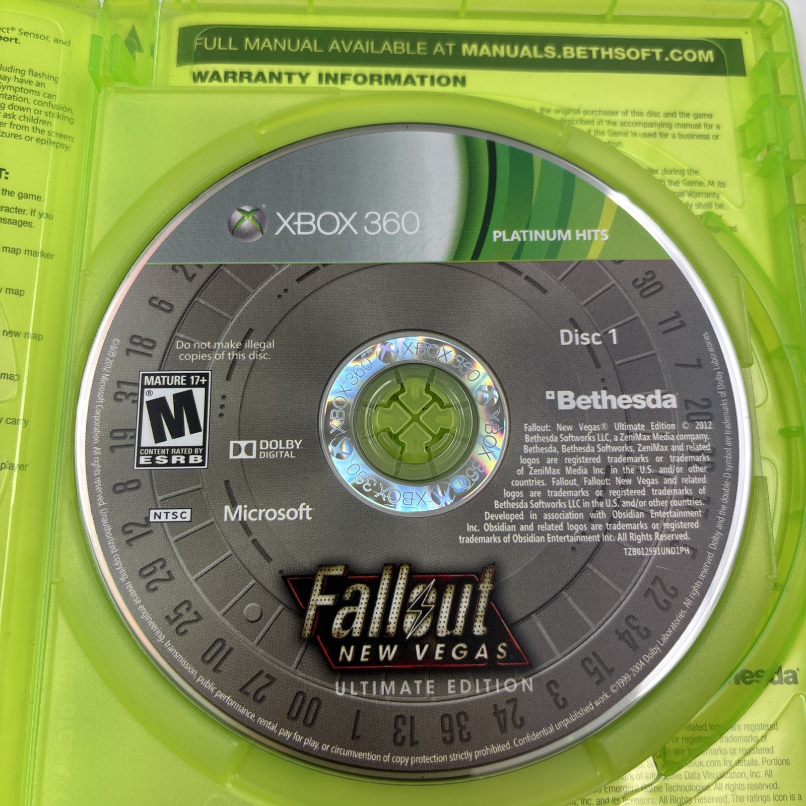 Fallout: New Vegas Microsoft Xbox 360 One Disc Only