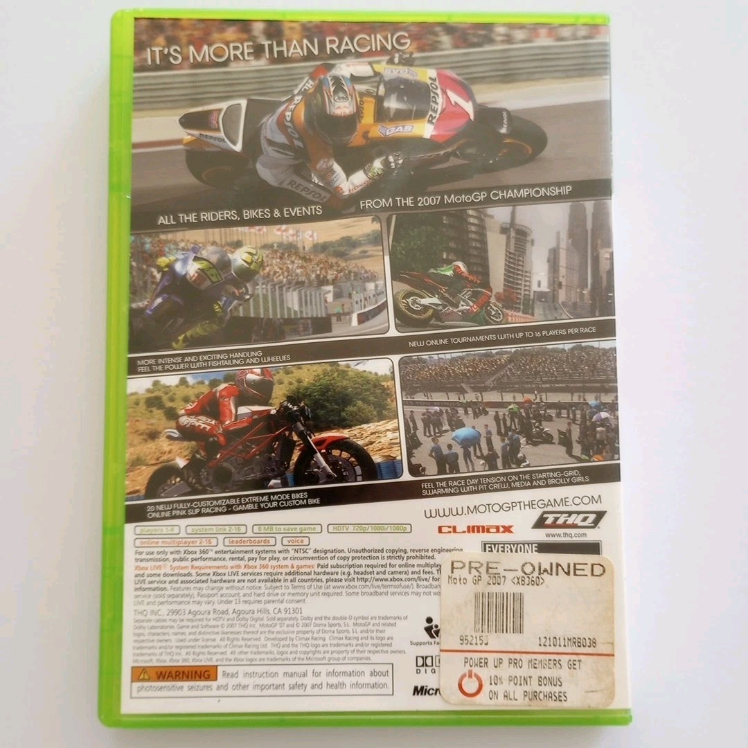 Moto GP 07 Microsoft Xbox 360 Complete In Box With Manual CIB