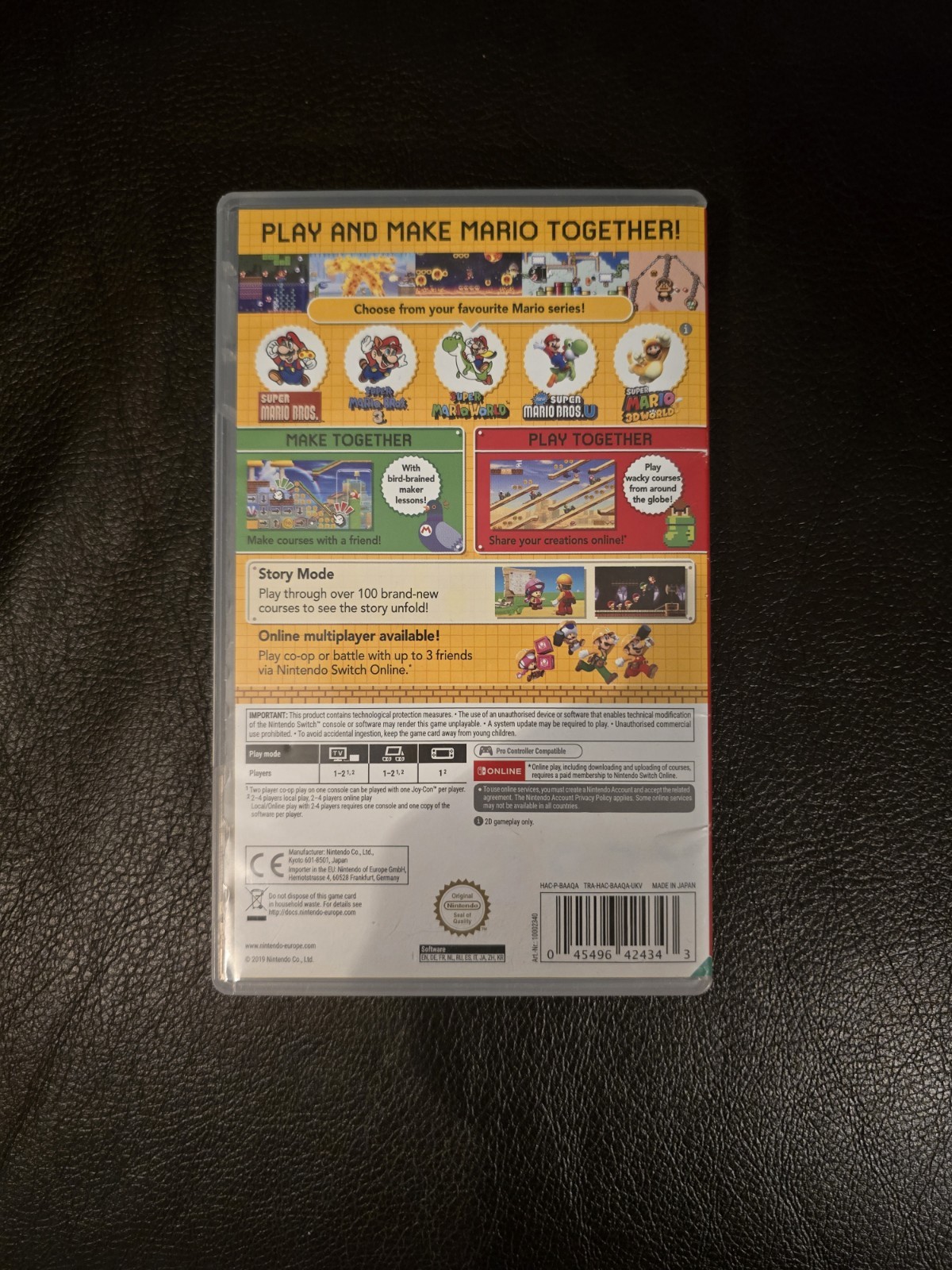 Nintendo Super Mario Maker 2 for Switch w/ Case, Online Multiplayer, PEGI 3 PAL