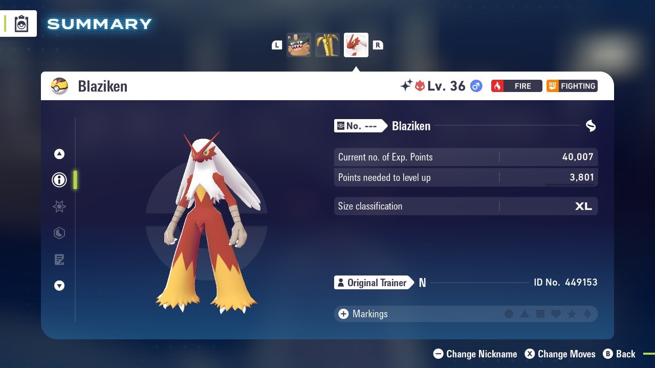 Blaziken Pokemon Legends ZA ❗❗ Alpha ❗❗ Shiny 6 IV🟢 Battle Ready ⚫ EVs