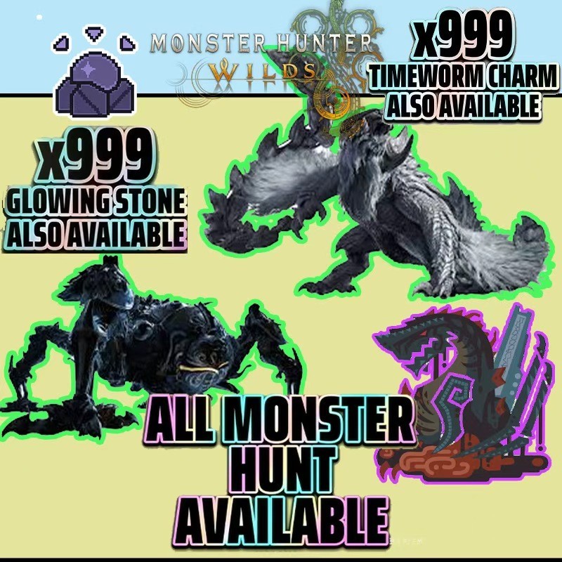 Monster Hunter Wilds Charms Talisman Glowing Stone OMEGA PLANETES Gogmazios HUNT