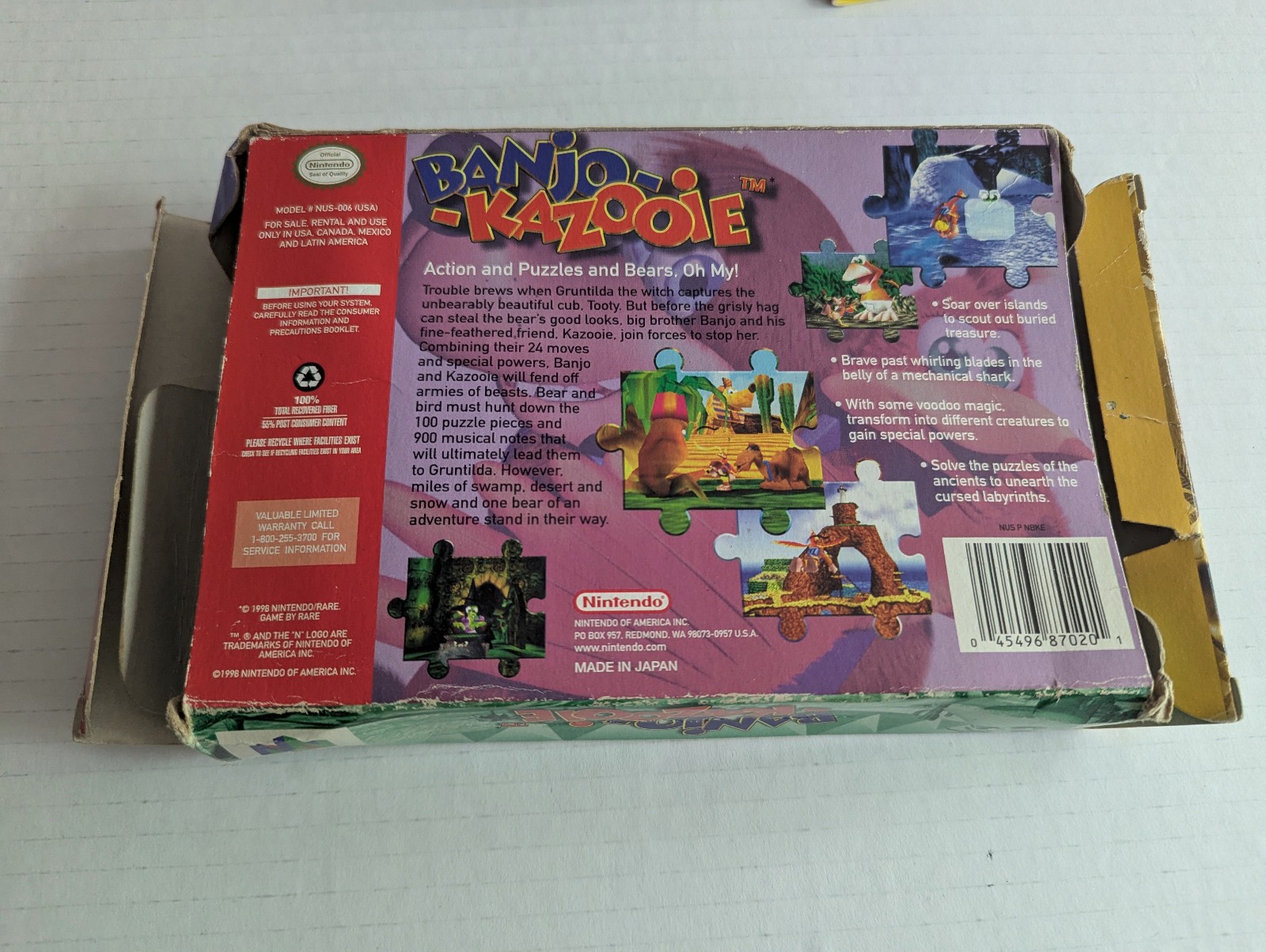 Banjo-Kazooie Nintendo 64 1998 Complete In Box w/ Manual N64 CIB