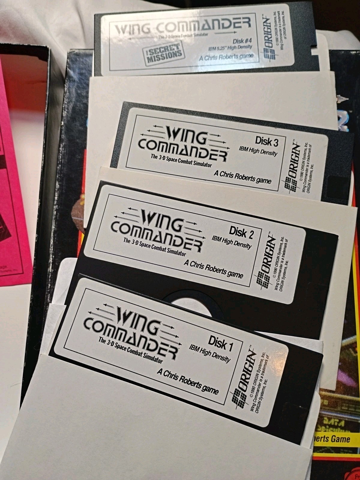 Wing Commander Original Origin PC Big Box 1990 IBM 5.25″ Disks DOS RARE +Wc2/Cd