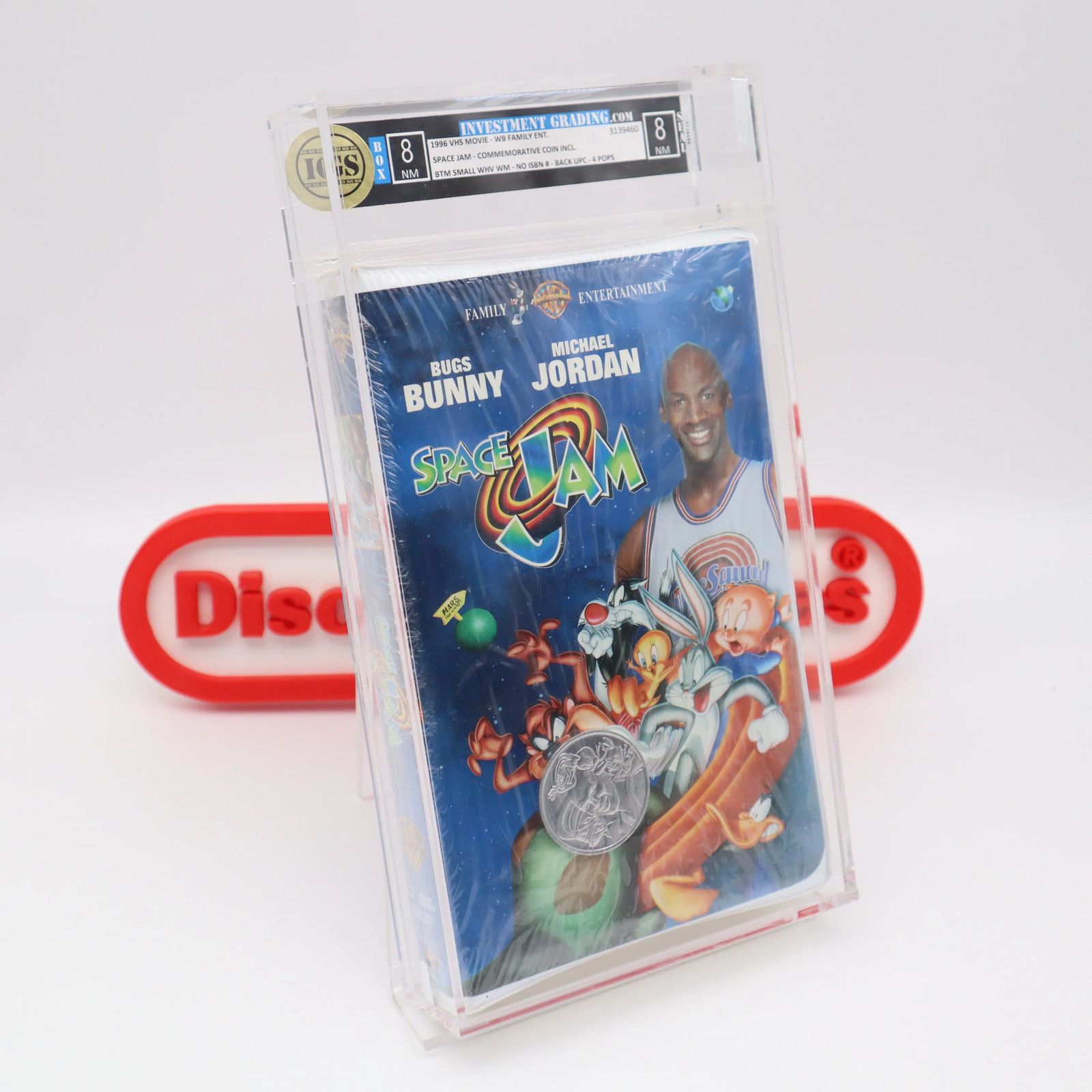 MICHAEL JORDAN in SPACE JAM + Coin! IGS GRADED 8 BOX & 8 SEAL! NEW Sealed! (VHS)