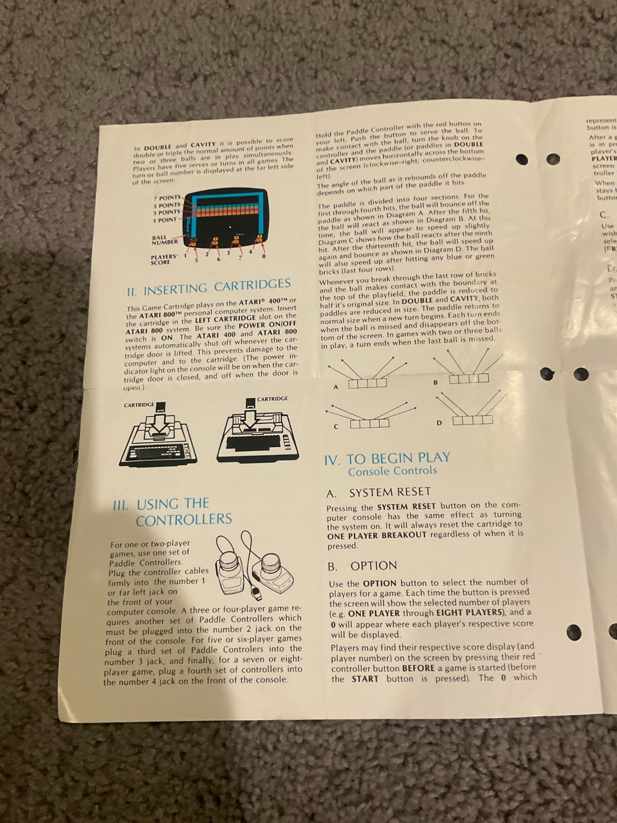Super Breakout (Atari 400/800, 1979) Cartridge and Manual