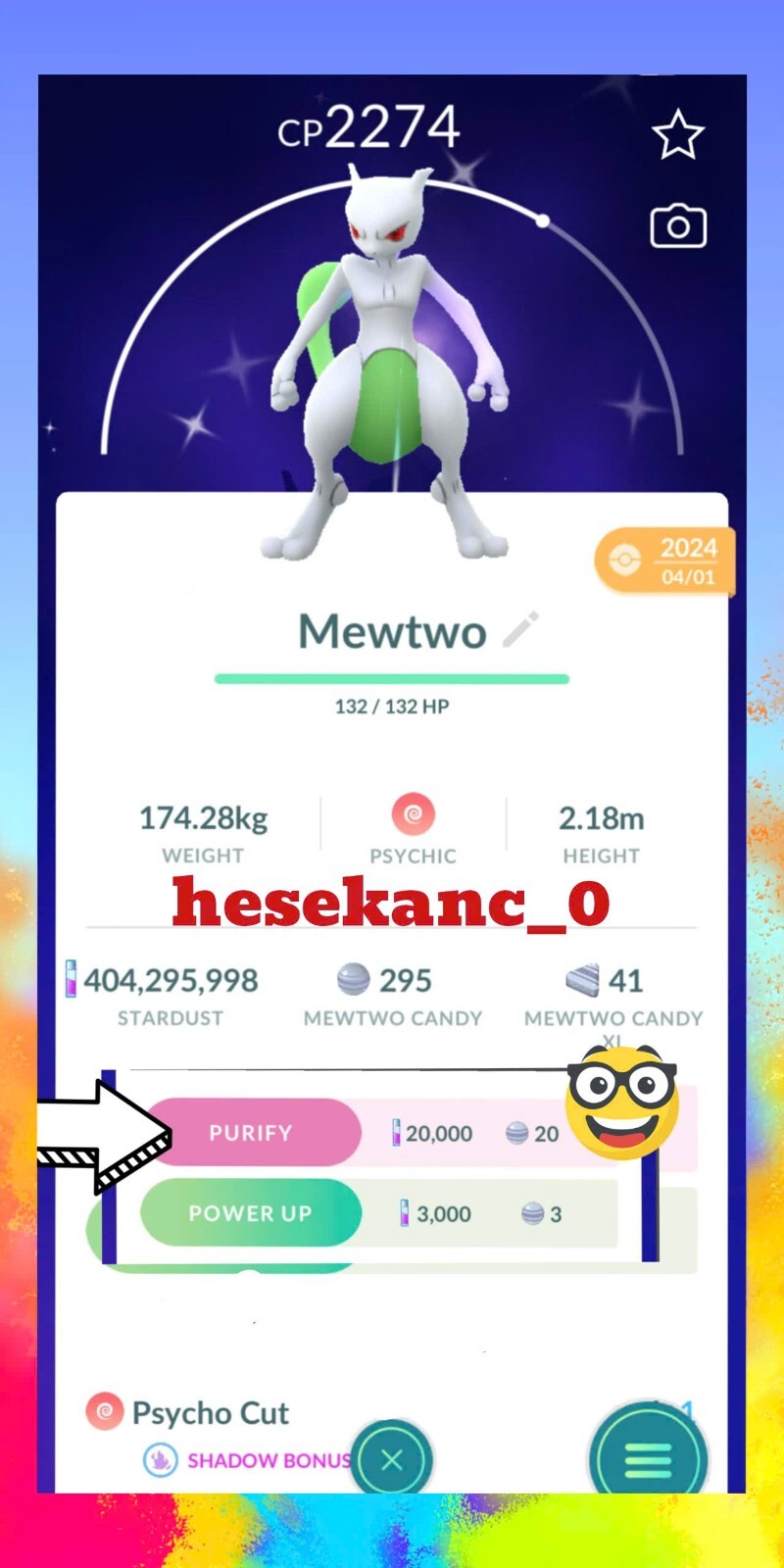 Pokémon Go – Shiny Mewtwo (Purified)✨- TRADE 20k stardust