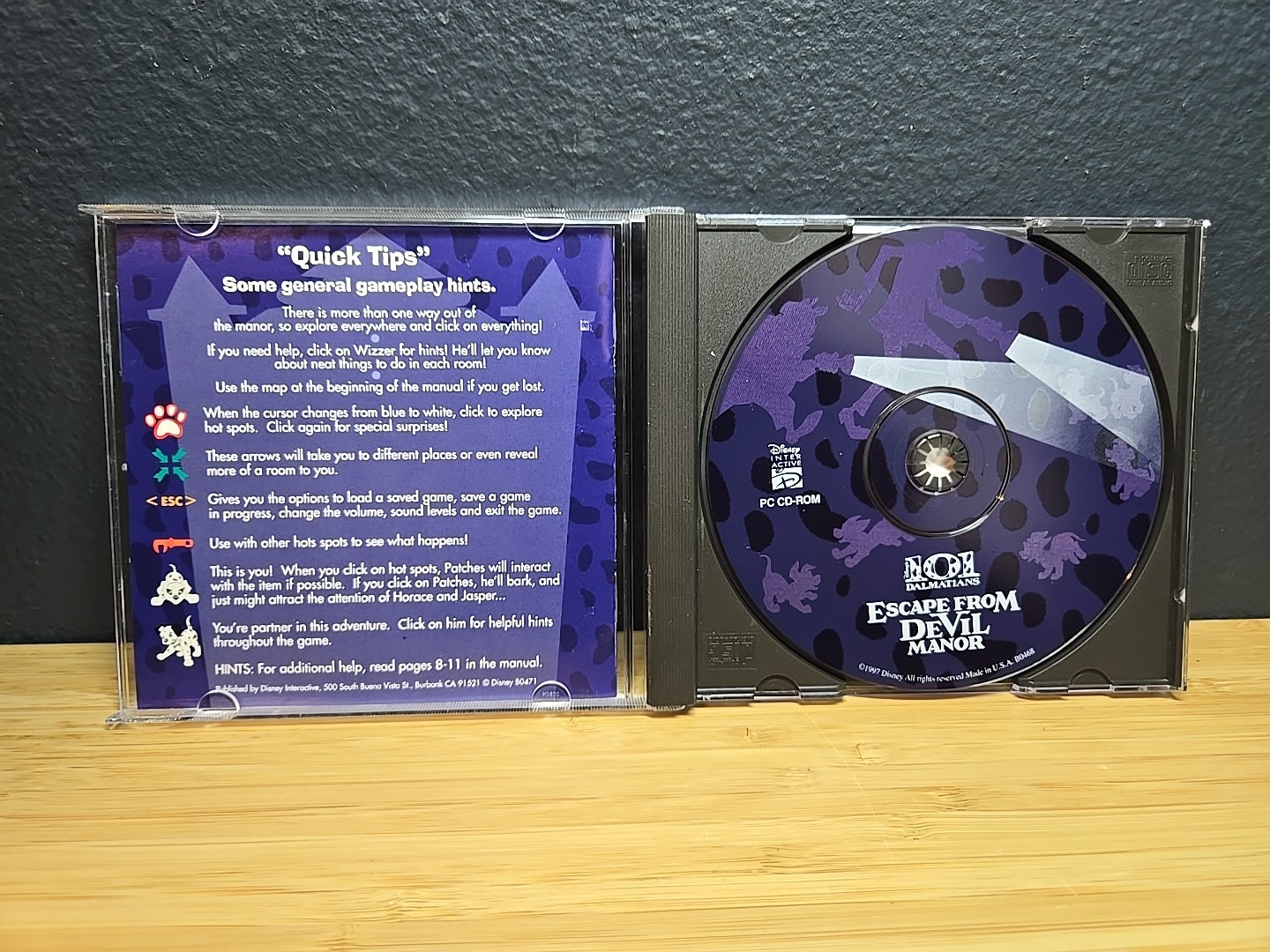 Disney 101 Dalmatians Escape From Devil Manor – PC CD-ROM – 1997 Era
