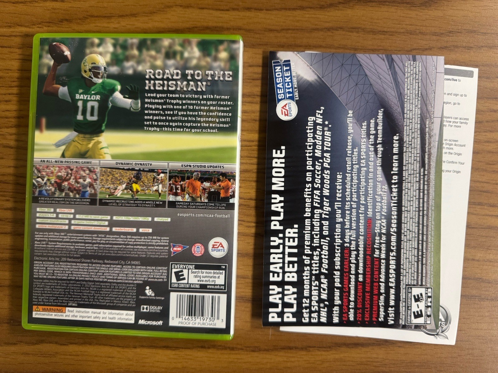 NCAA Football 10 11 12 13 (Microsoft Xbox 360, 2012) CIB Complete w/ Inserts