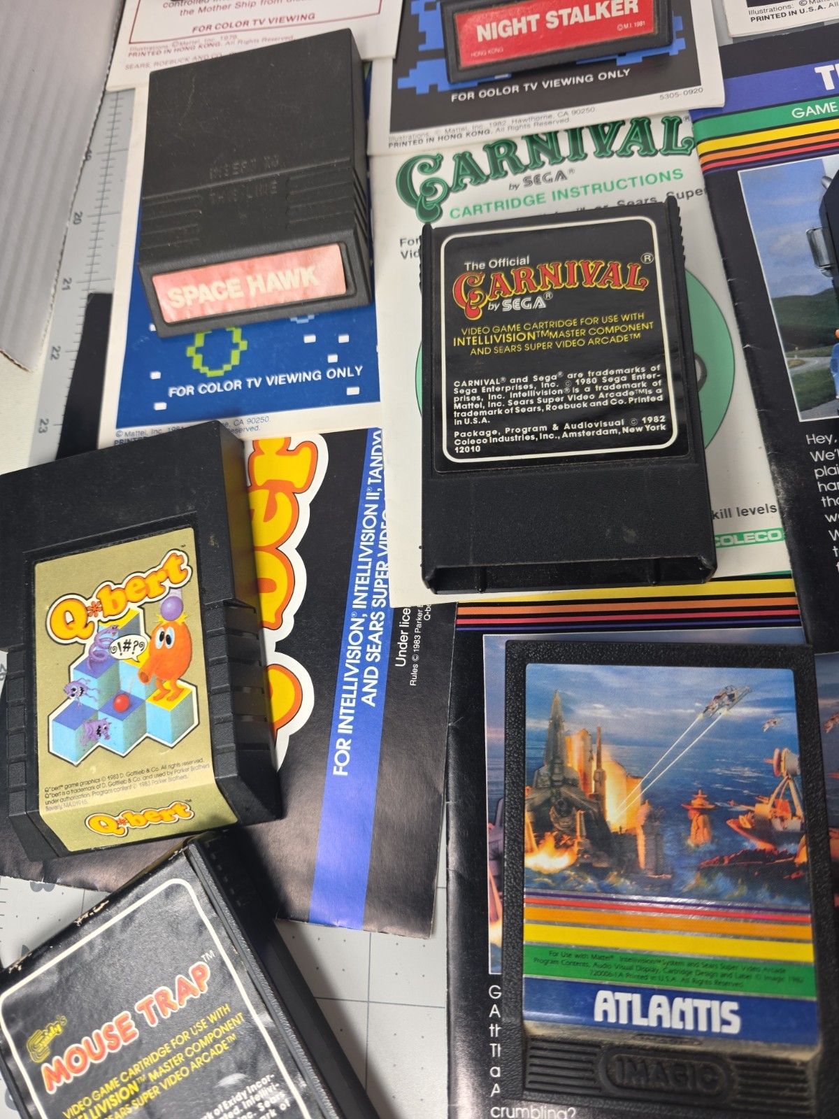 Lot Of 27 Intellivision Game Cartridges Most Manuals Donkey Kong Truckin Frogger