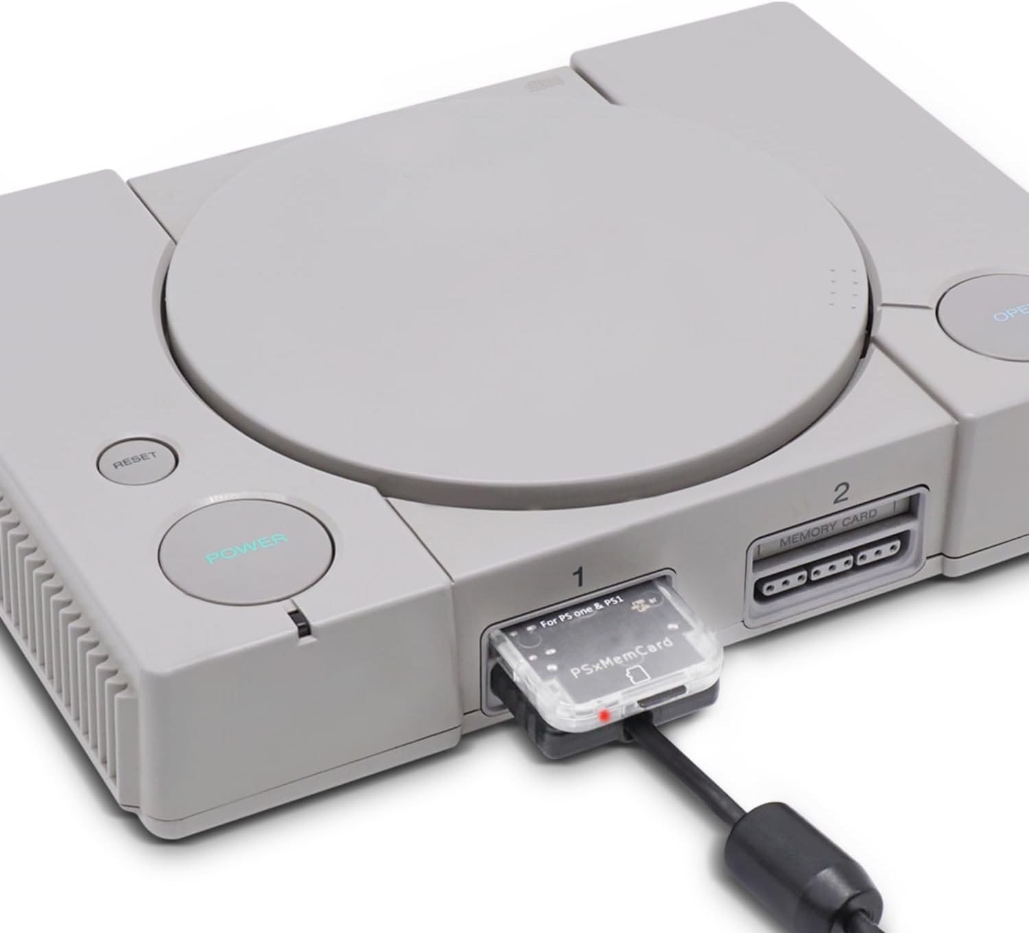 PSxMemCard PS1 Memory Card – Supports Firmware Upgrade, Saves Game Tran-White