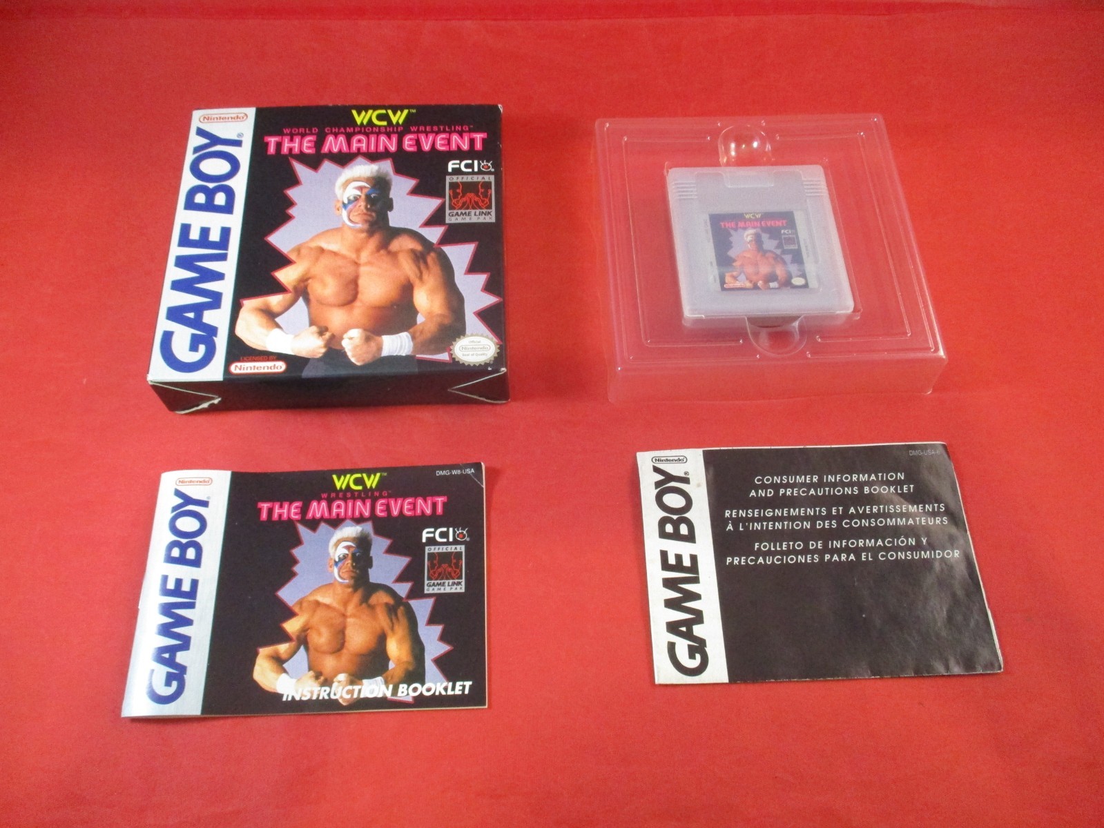 WCW The Main Event (Nintendo Game Boy) COMPLETE w/ Box manual game WORKS!