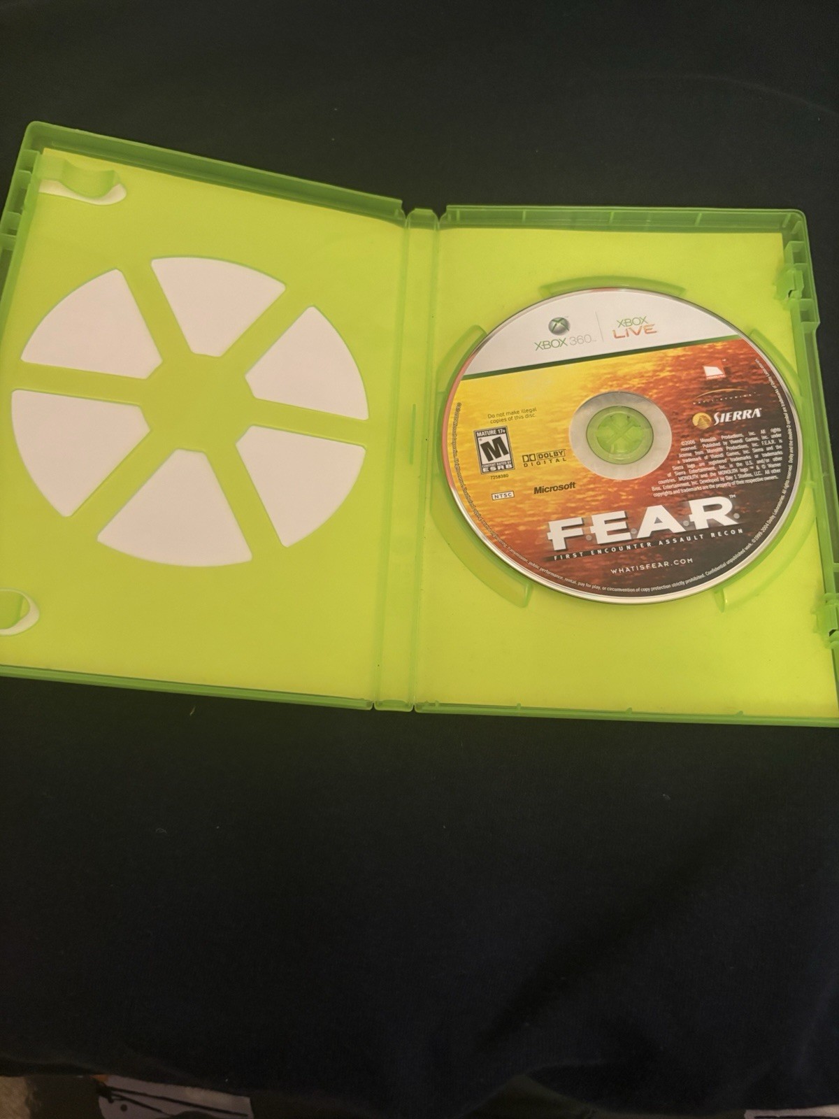 F.E.A.R.: First Encounter Assault Recon Microsoft Xbox 360 Horror FPS No Manual
