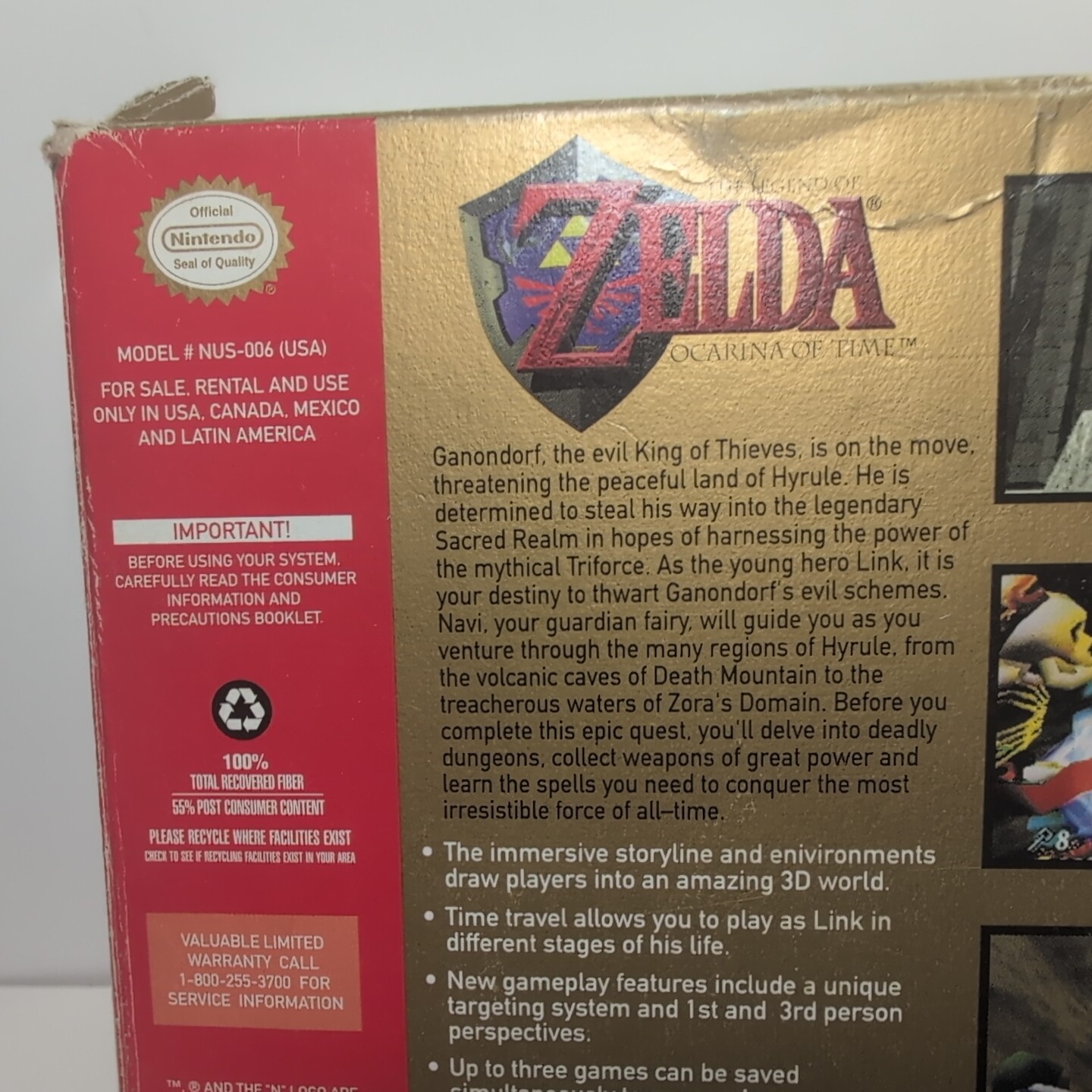 Legend of Zelda Ocarina of Time (Nintendo 64 N64) Complete Authentic