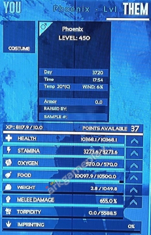 Ark Ascended PVE – Phoenix LVL 450 “Male+Female Adults” (PC/Xbox/PS5)