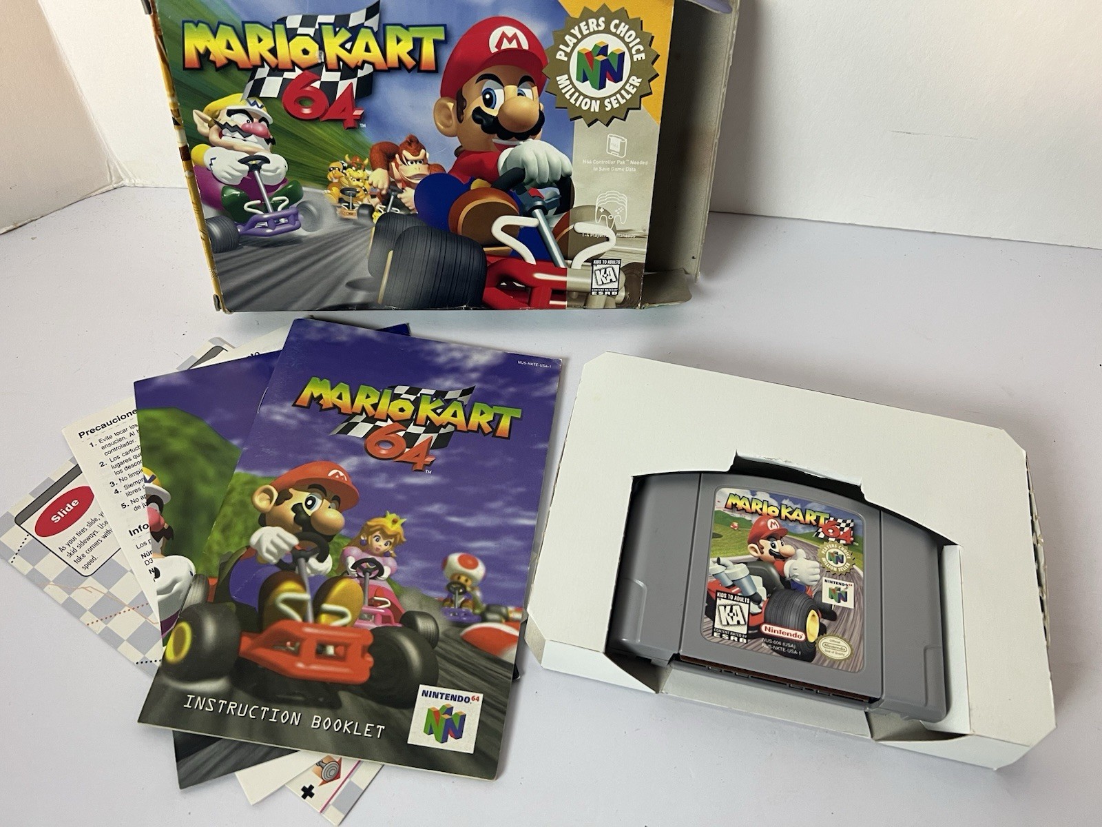 Mario Kart 64 (Nintendo N64 , 1997) COMPLETE (CIB) w/Manual & Inserts – Tested!