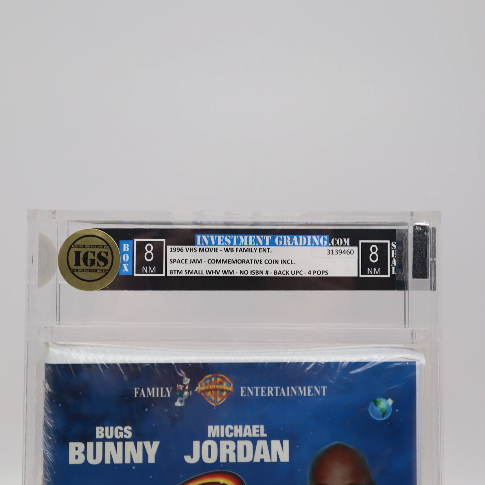 MICHAEL JORDAN in SPACE JAM + Coin! IGS GRADED 8 BOX & 8 SEAL! NEW Sealed! (VHS)