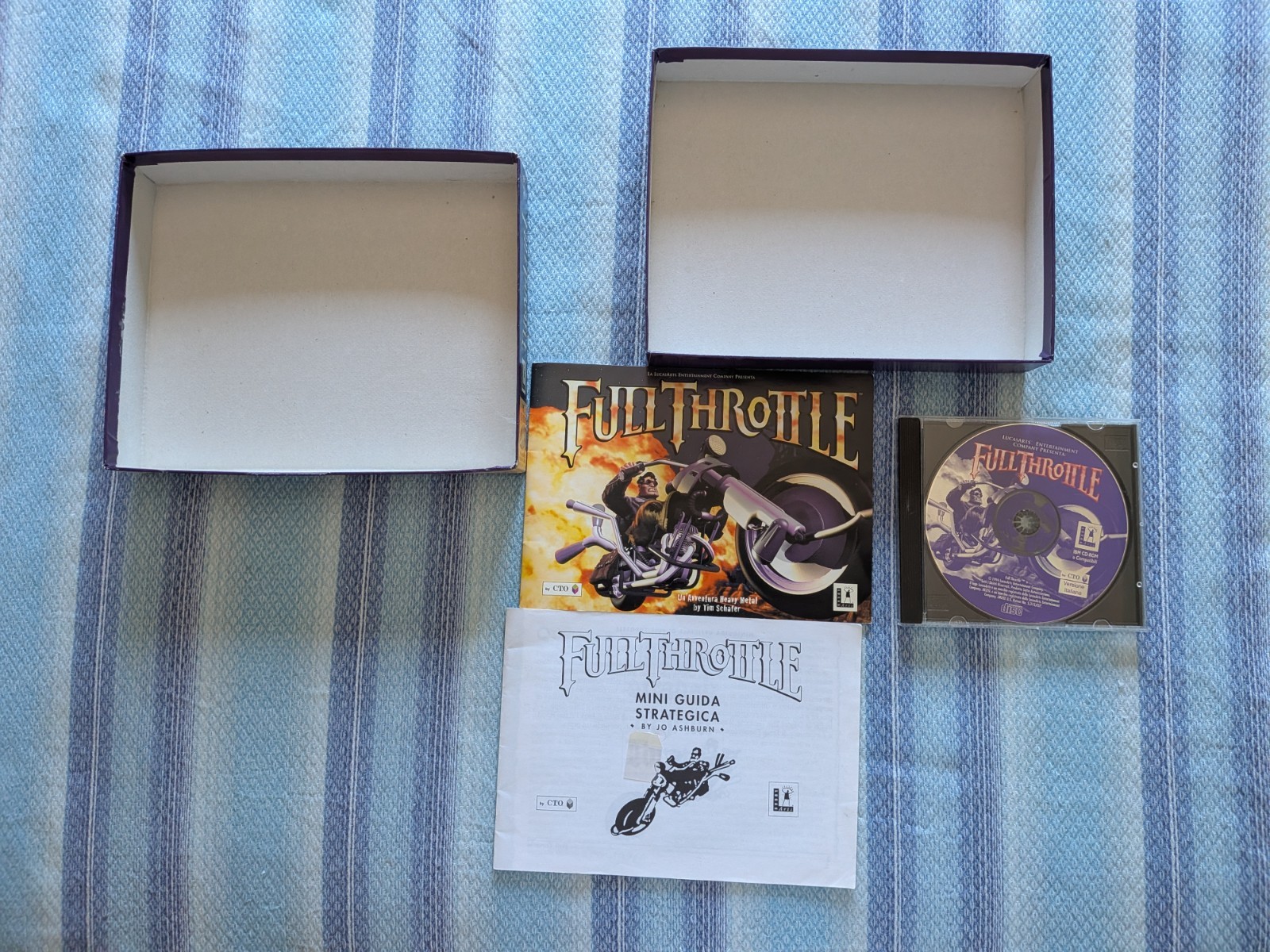 FULL THROTTLE ITALIAN COMPLETE LUCASARTS PC CD ROM BIG BOX CTO LUCAS ADVENTURE