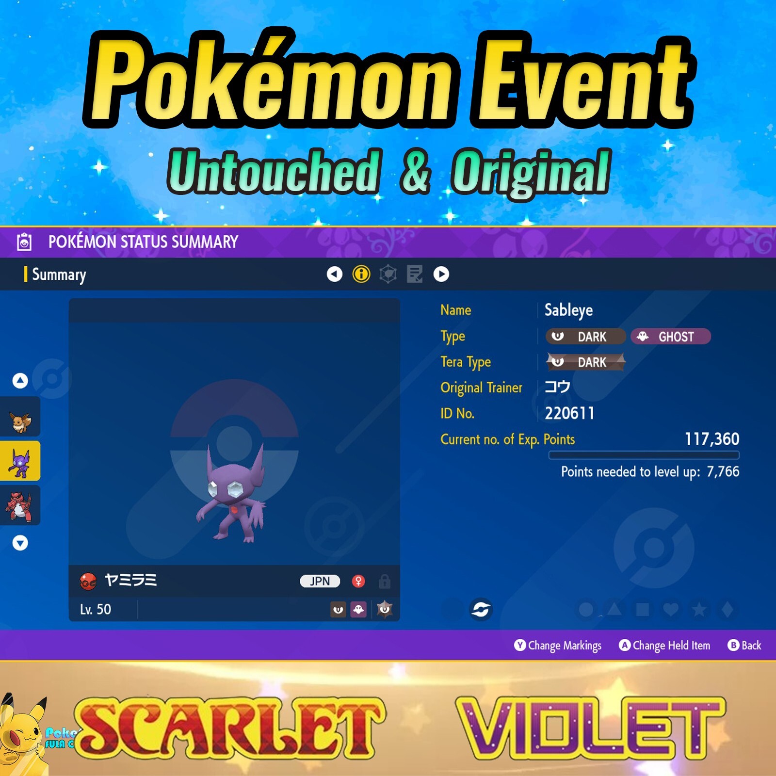 Sableye 🔷Event Trainers Cup 2022 🔷 Pokémon Scarlet & Violet 🔷 UNTOUCHED