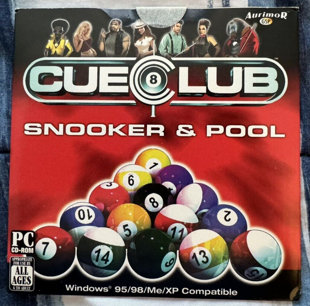 NEW – CUE CLUB Billiards Snooker & Pool Simulation CD ROM for PC XP/Vista/7/8