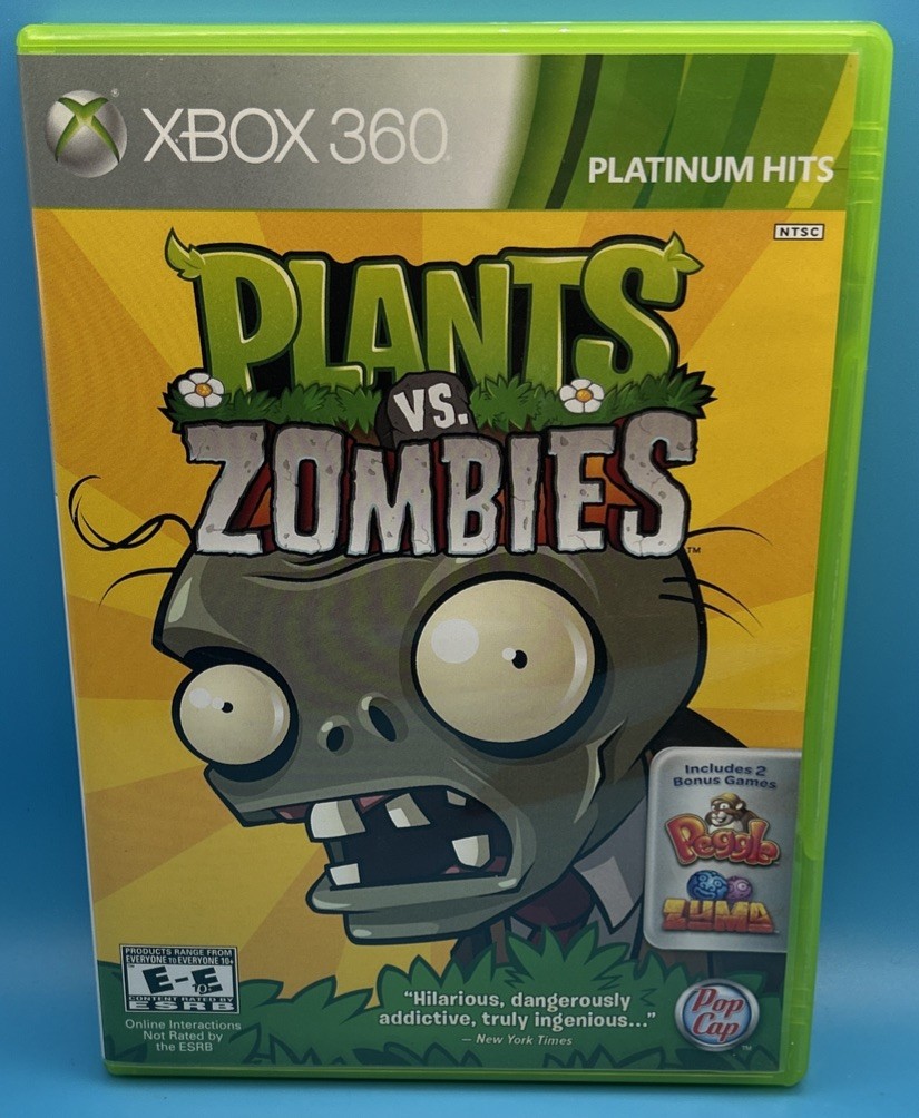 Plants vs. Zombies Platinum Hits Microsoft Xbox 360 Complete W/Manual CIB Tested