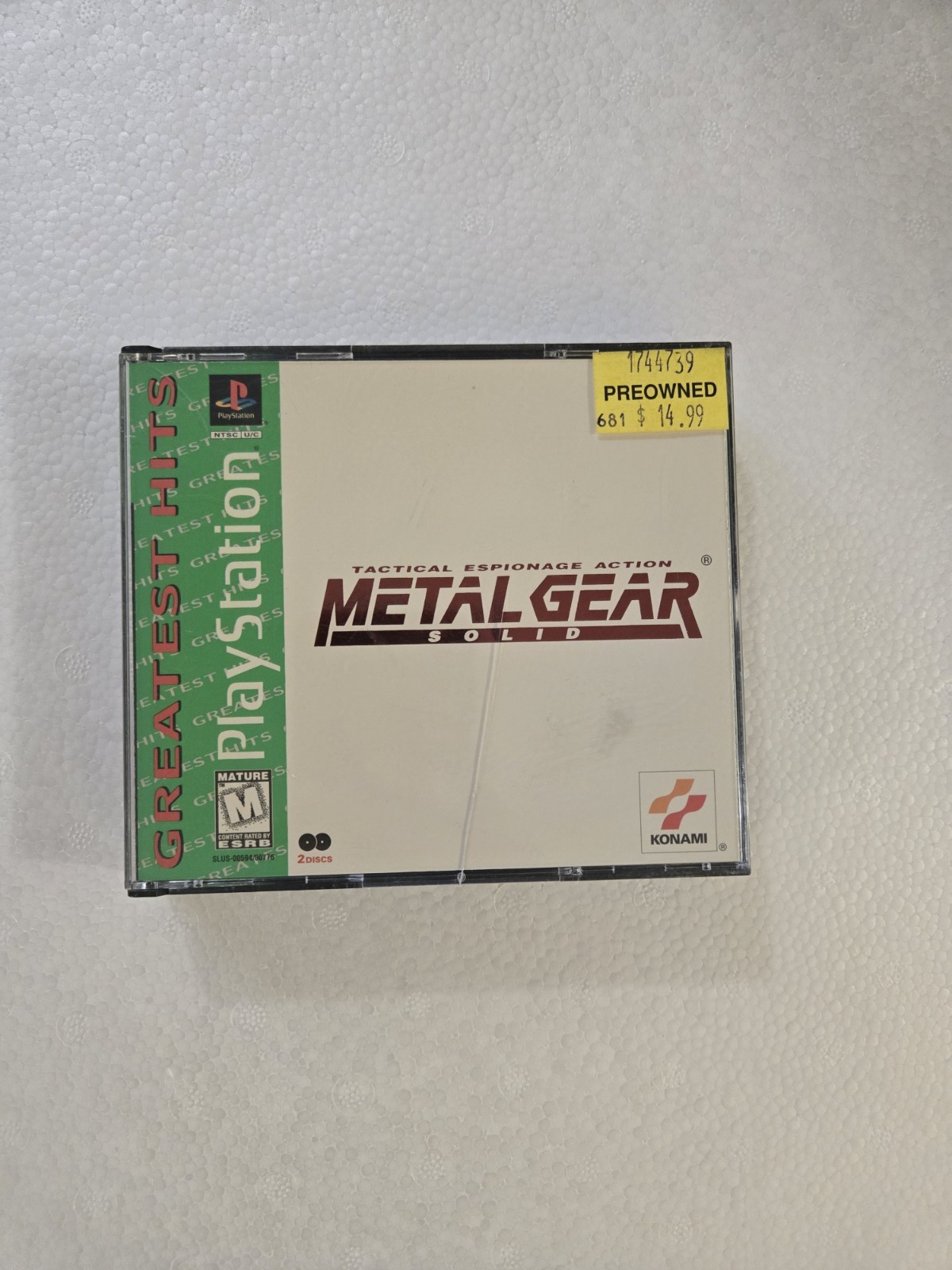 Metal Gear Solid Sony PlayStation 1, PS1 – Greatest Hits – Complete in Box (CIB)