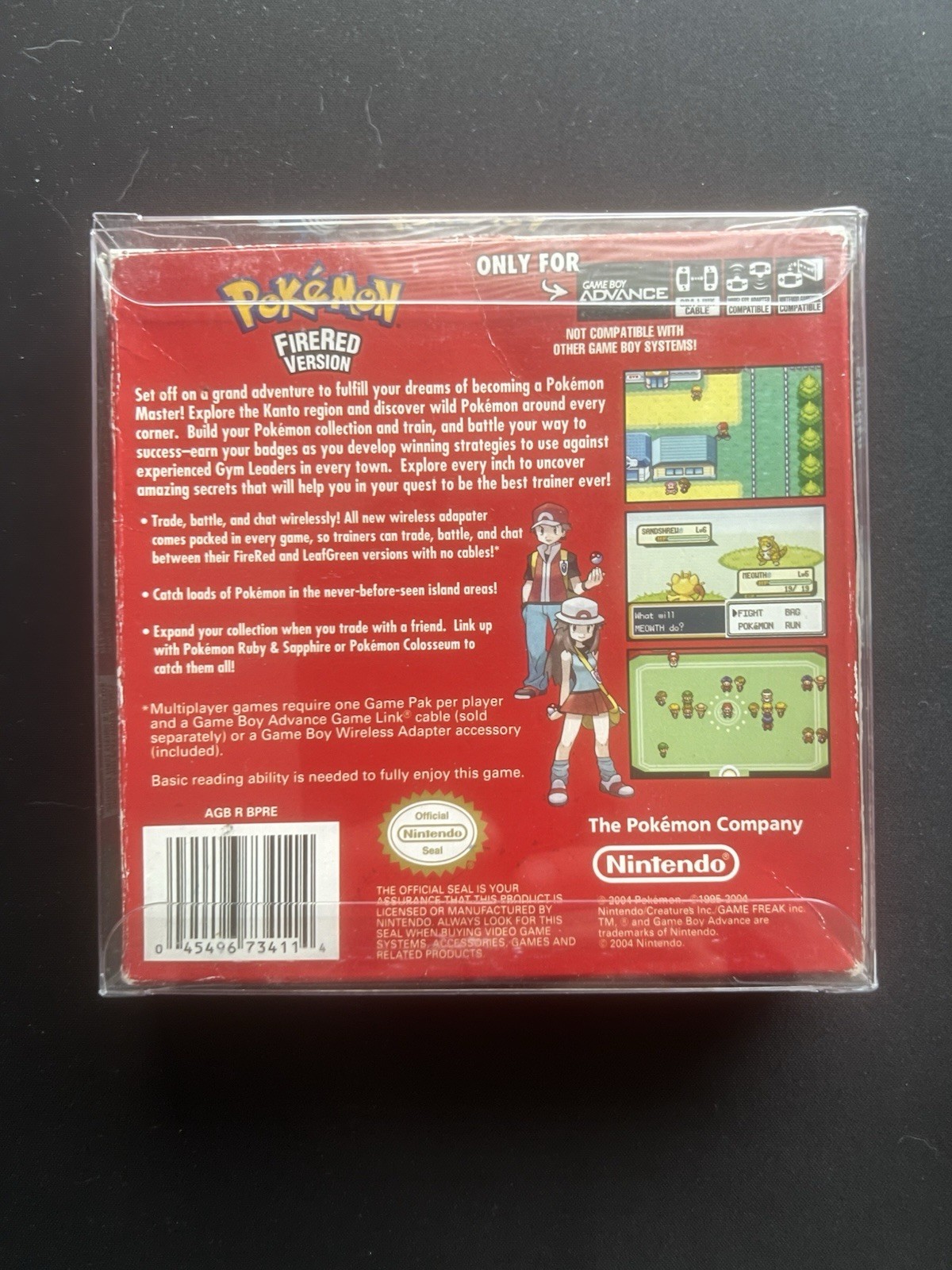 Pokemon: FireRed (Nintendo Game Boy Advance GBA) Complete CIB Wireless Adapter
