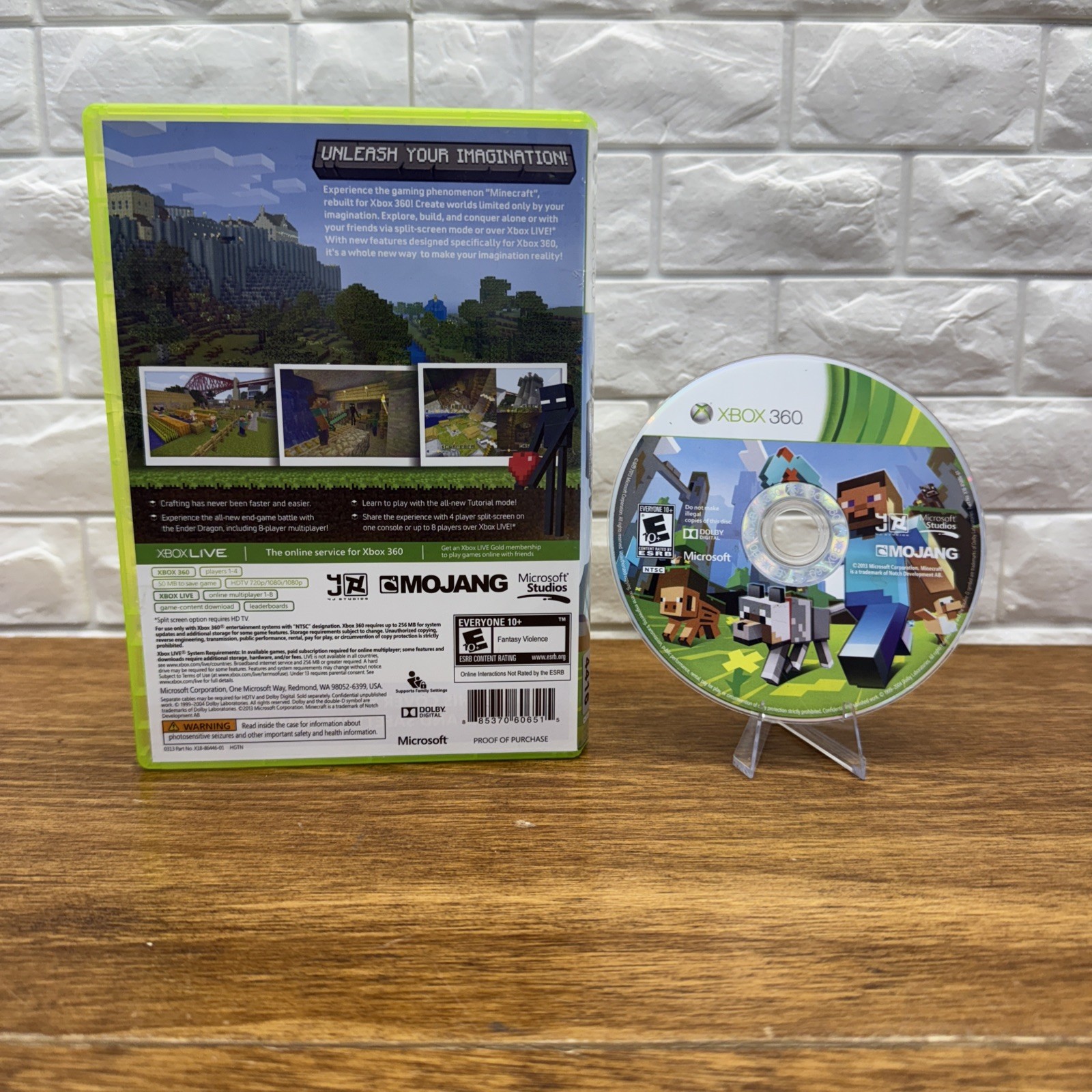 Minecraft: Xbox 360 Edition (Microsoft Xbox 360, 2013) Tested Working Free Ship