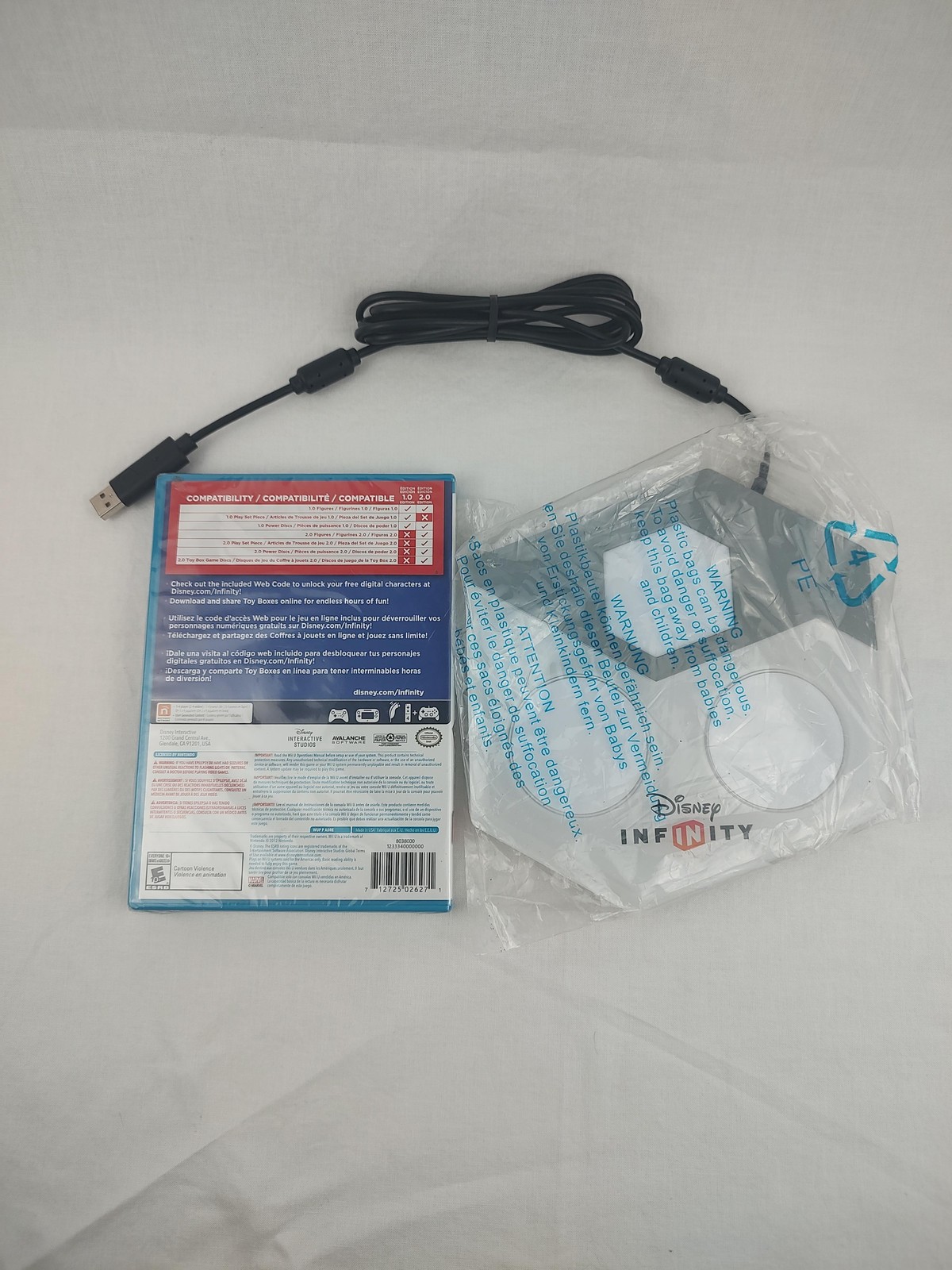 Disney Infinity 2.0 Nintendo Wii U Game Portal Base USB Cable E10+ Multiplayer