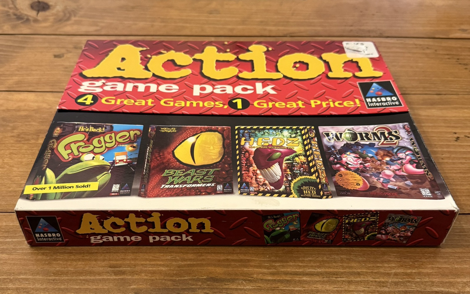 Action Game Pack Hasbro PC CD-ROM Frogger Hedz Worms 2 Beast Wars Triple Play 97