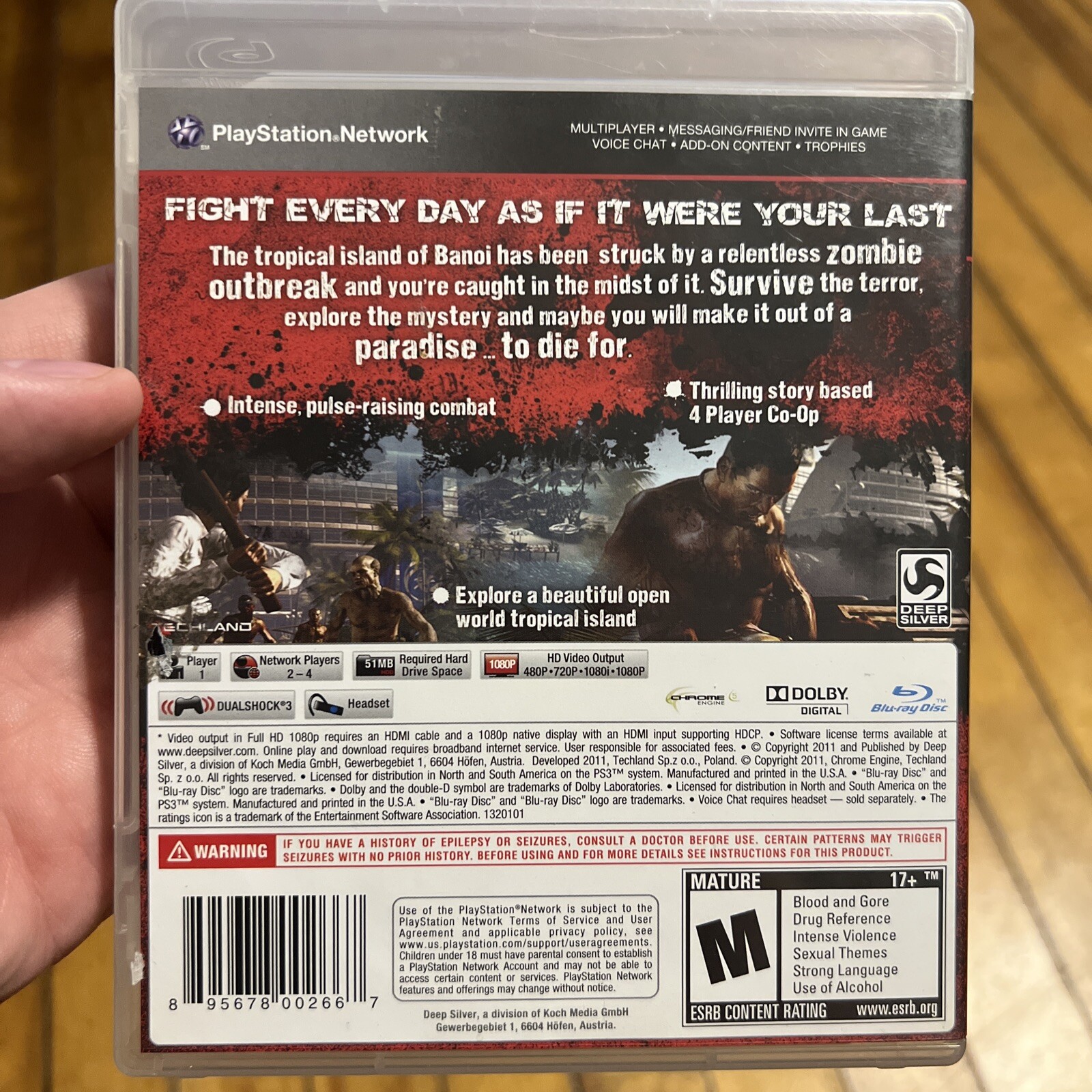 Dead Island Special Edition (Sony PlayStation 3 PS3, 2011) Complete Video Game