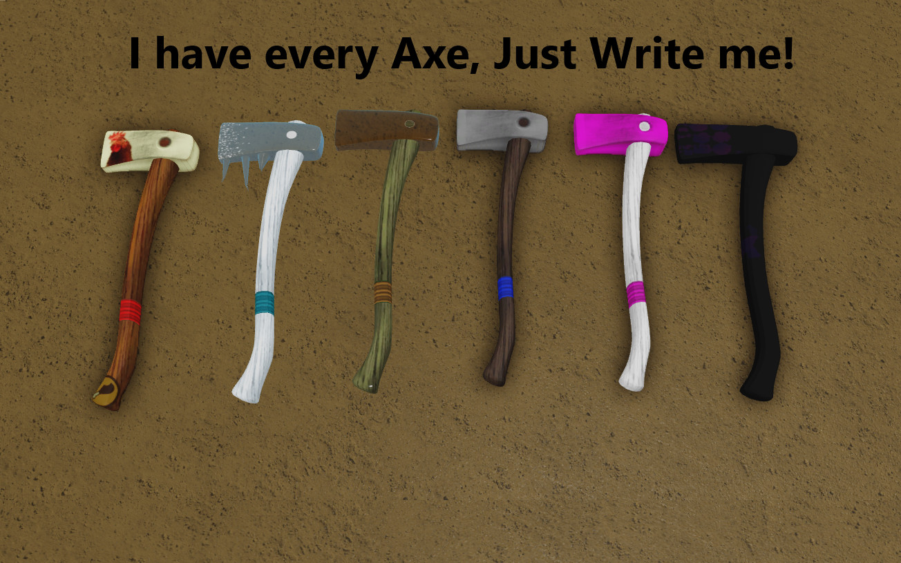Lumber Tycoon 2 Axes, End times Axe, Beta axe, frost axe, amber axe, alpha axe