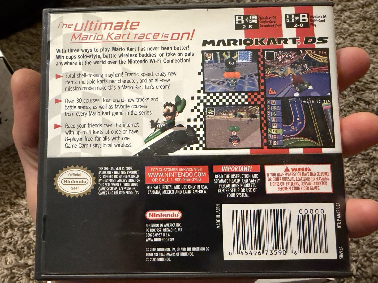 Mario Kart DS (Nintendo DS, 2005) CIB w/ Manual, Works+Clean