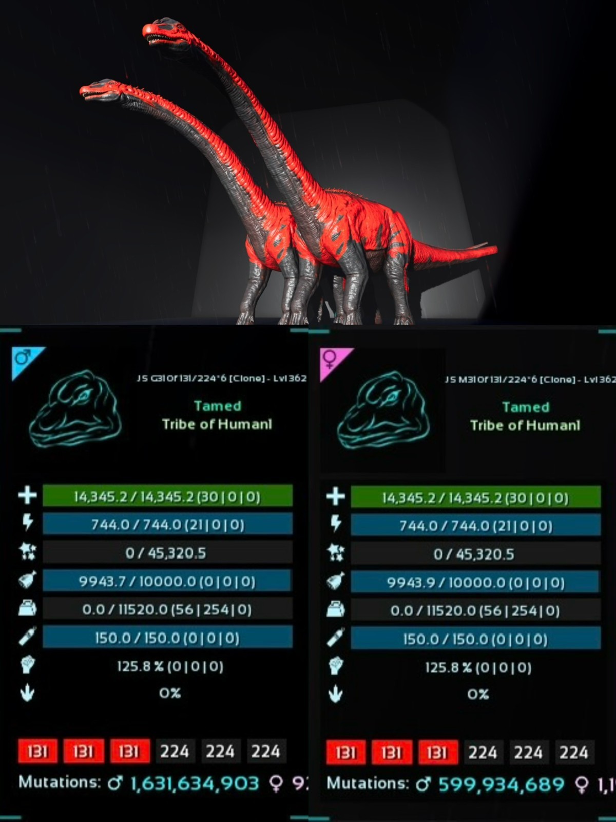 11520 MAX Weight (310) Bronto Pair ARK🦕 Survival Ascended ASA PVE PC/XBOX/PS
