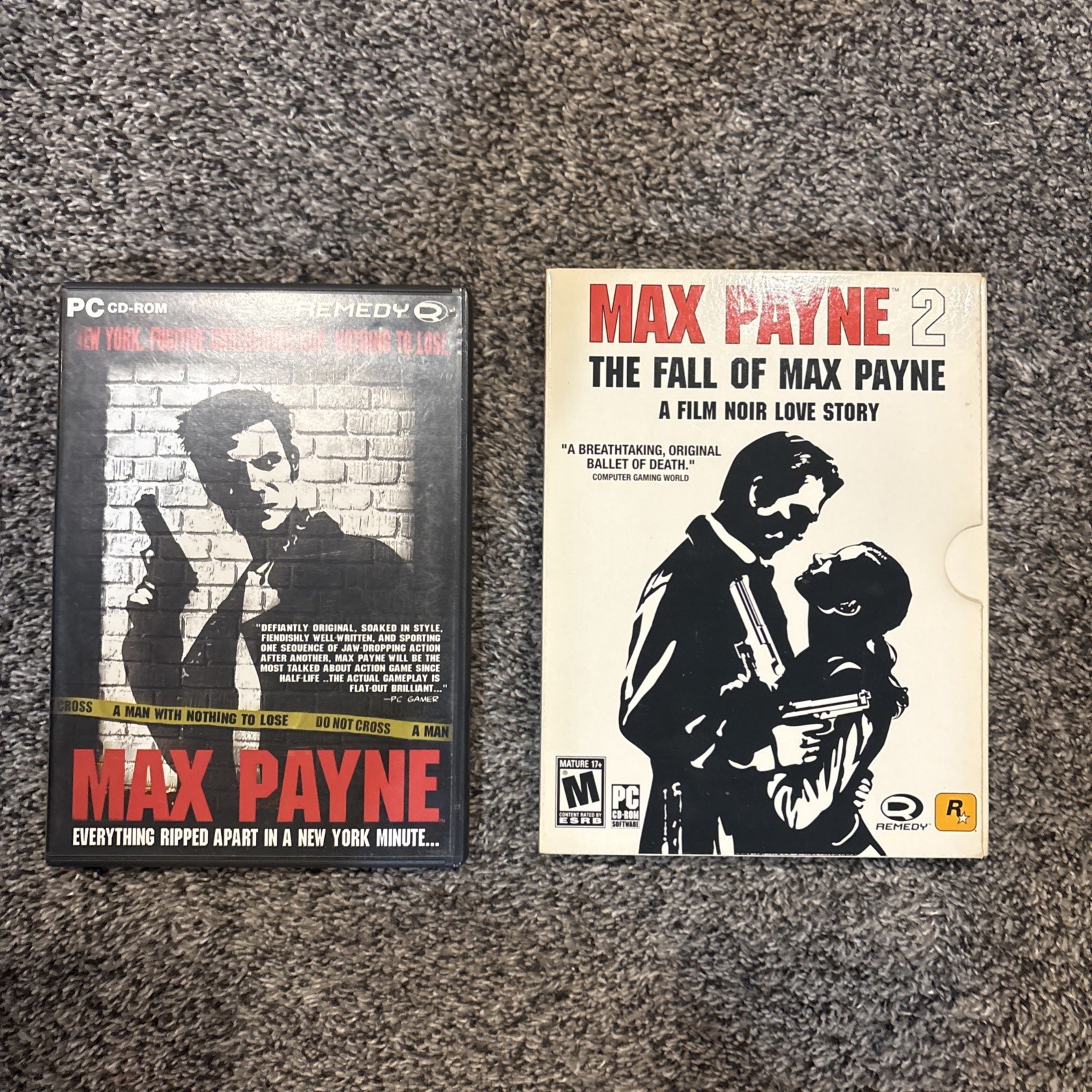 Max Payne 1 and 2 : the Fall of Max Payne for PC Complete w/ Manuals & Covers