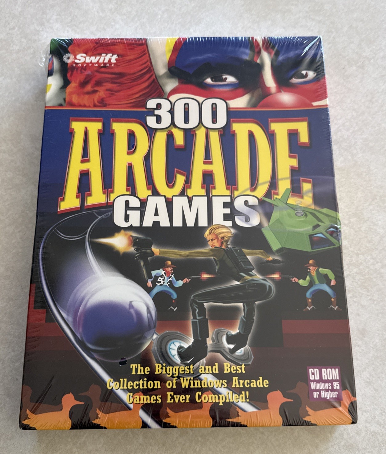Vintage 300 Arcade Games PC Game Sealed Box CD ROM Windows 95 Or Higher
