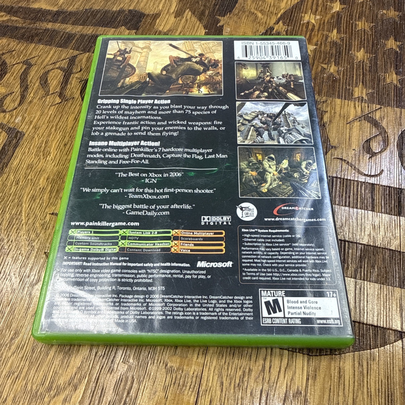Painkiller: Hell Wars (Microsoft Xbox, 2006) CIB Complete With Manual