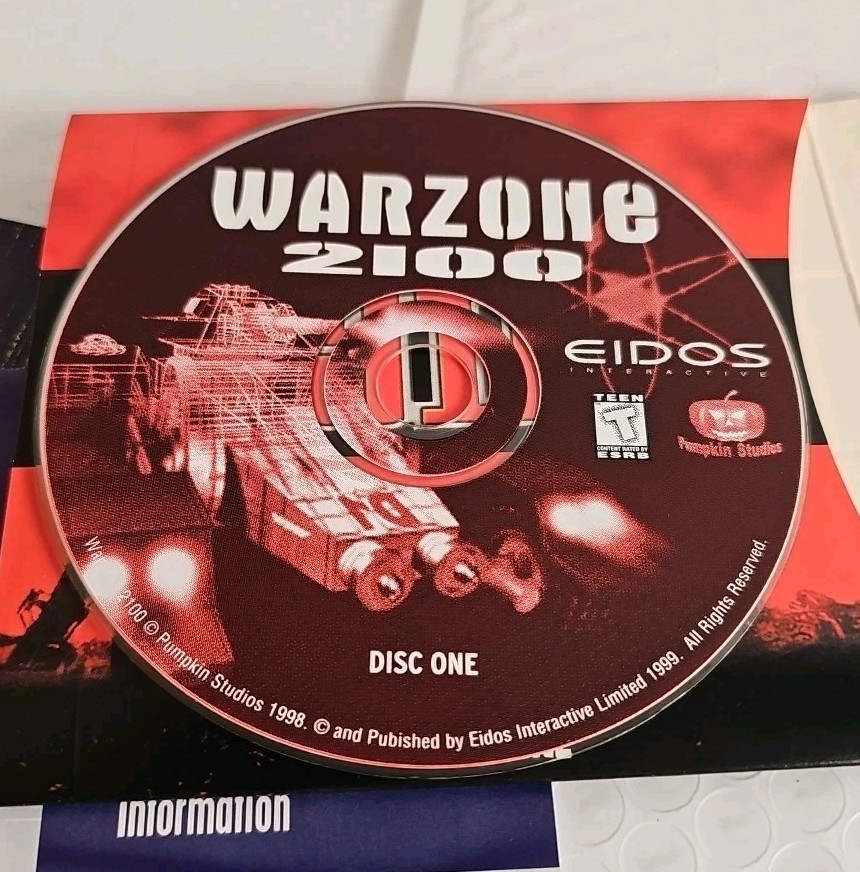 Warzone 2100 (PC, 1999, Eidos) Big Box Display Complete 3 Discs Manual & Inserts