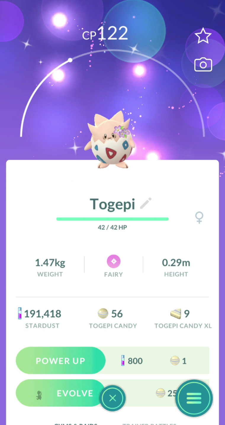 Shiny Togepi Flower Crown – PTC 80k Dust – Pokemon Go