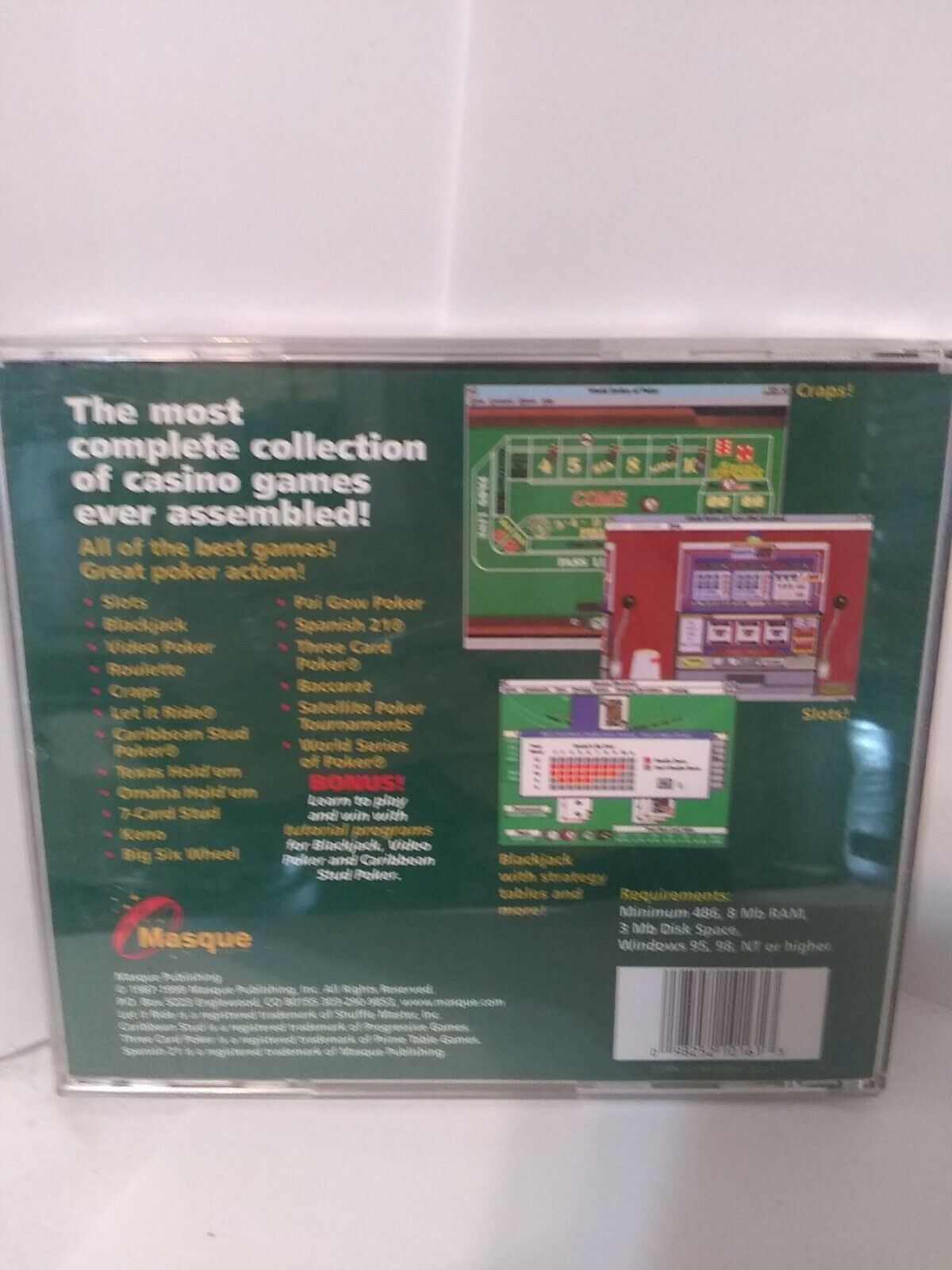 Casino Game Pak Pc Computer Game FUN Gamble Gambling Vegas Style Action