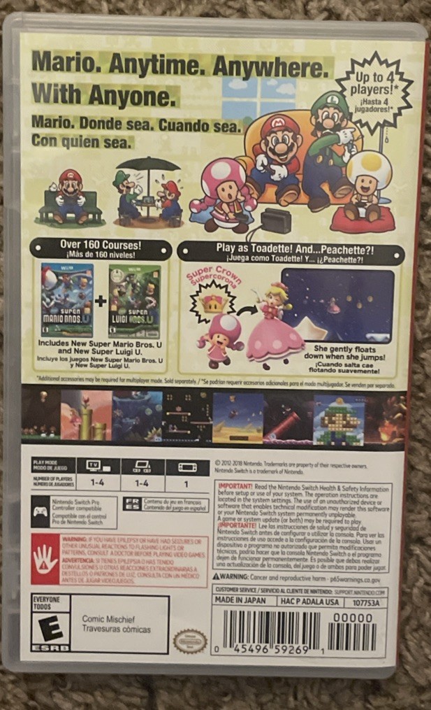 Super Mario Bros U Deluxe Nintendo Switch Game Used