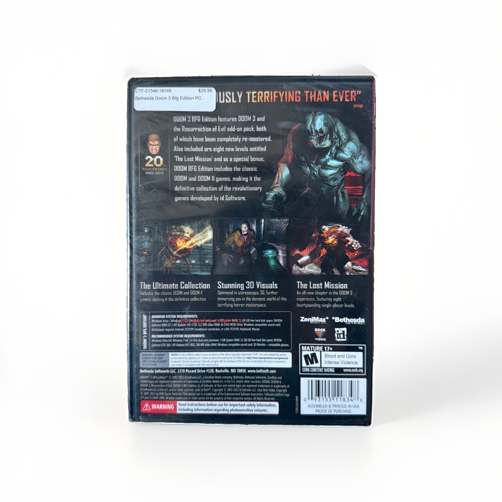 Doom 3: BFG Edition (PC, 2012) Sealed Brand New
