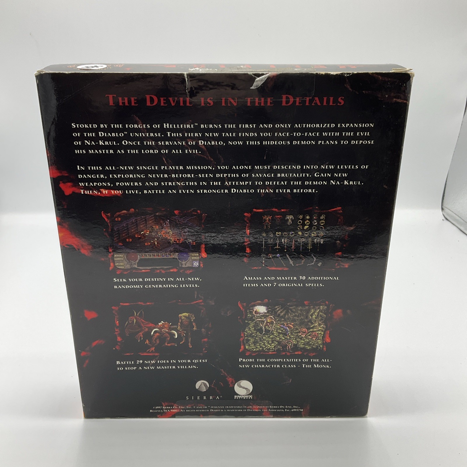 Hellfire: Diablo Expansion Pack (PC, 1997) Big Box RARE See Pics