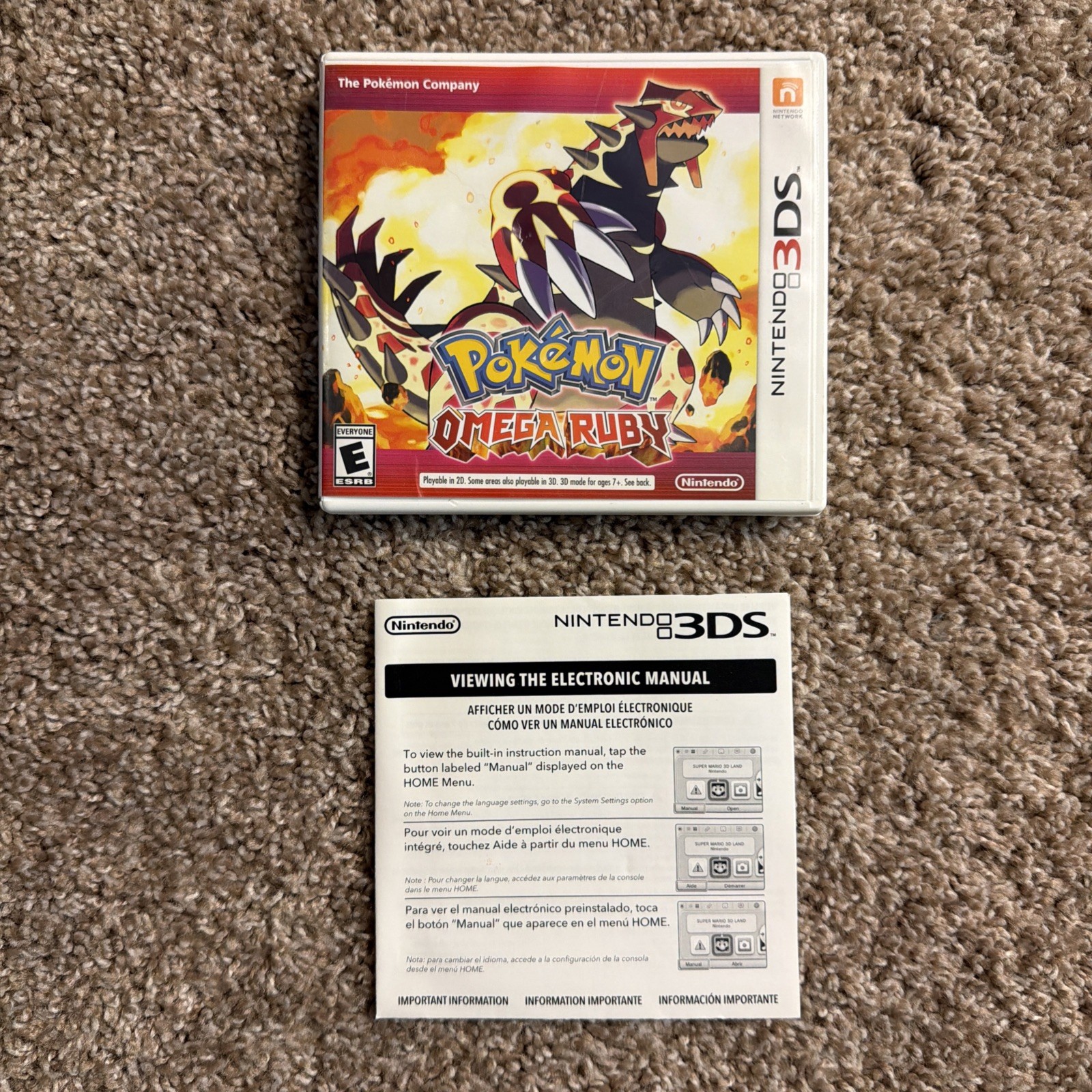 Nintendo Pokémon Omega Ruby (3DS, 2014) BOX ONLY + Manual