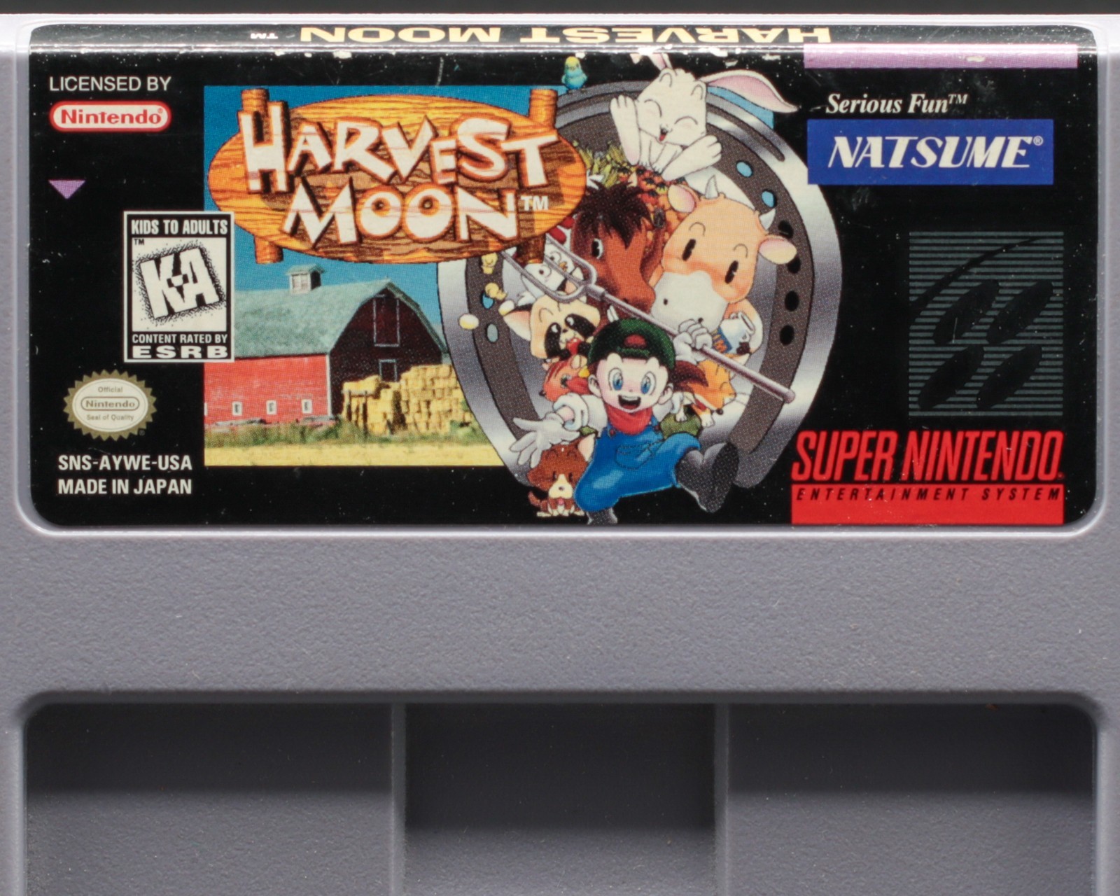 Harvest Moon Super Nintendo SNES Authentic Cartridge Only Tested