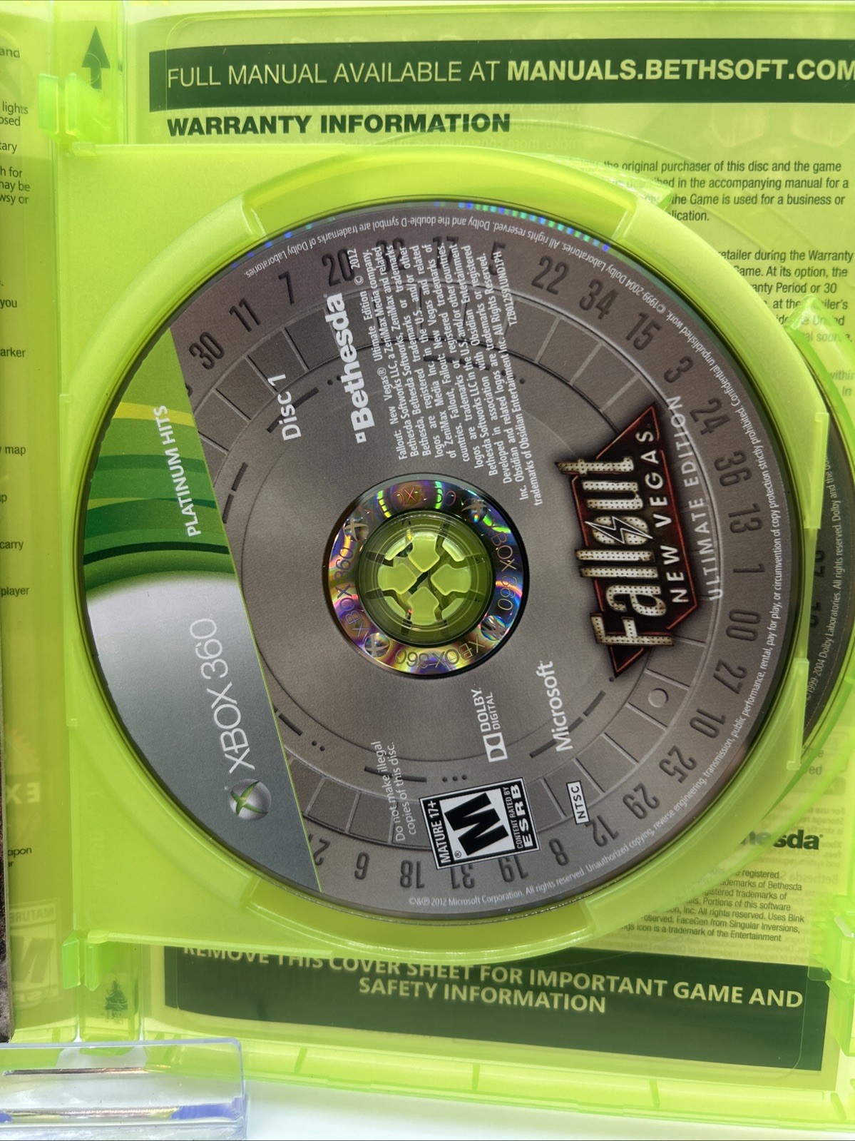 Fallout New Vegas Ultimate Edition Platinum Hits – Microsoft Xbox 360 Pristine