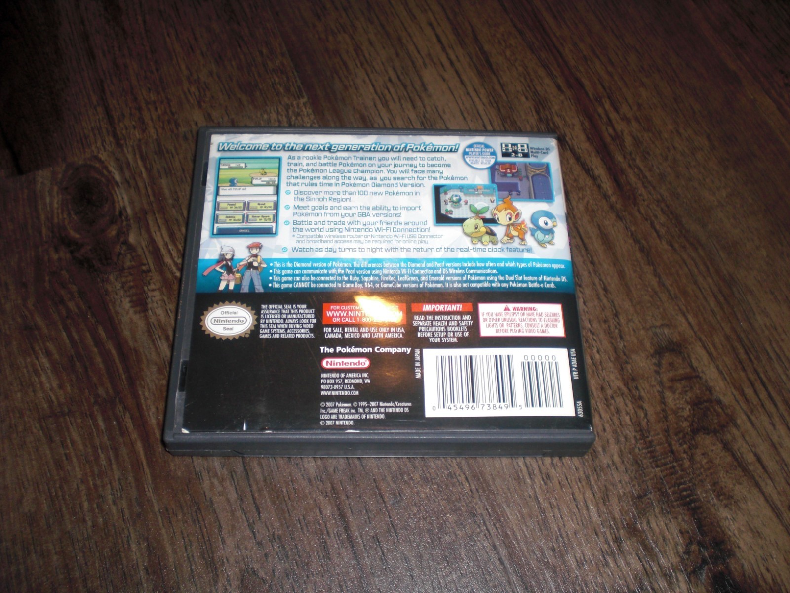 AUTHENTIC Pokemon Diamond Version Game 4 Nintendo DS 3DS XL System COMPLETE CIB